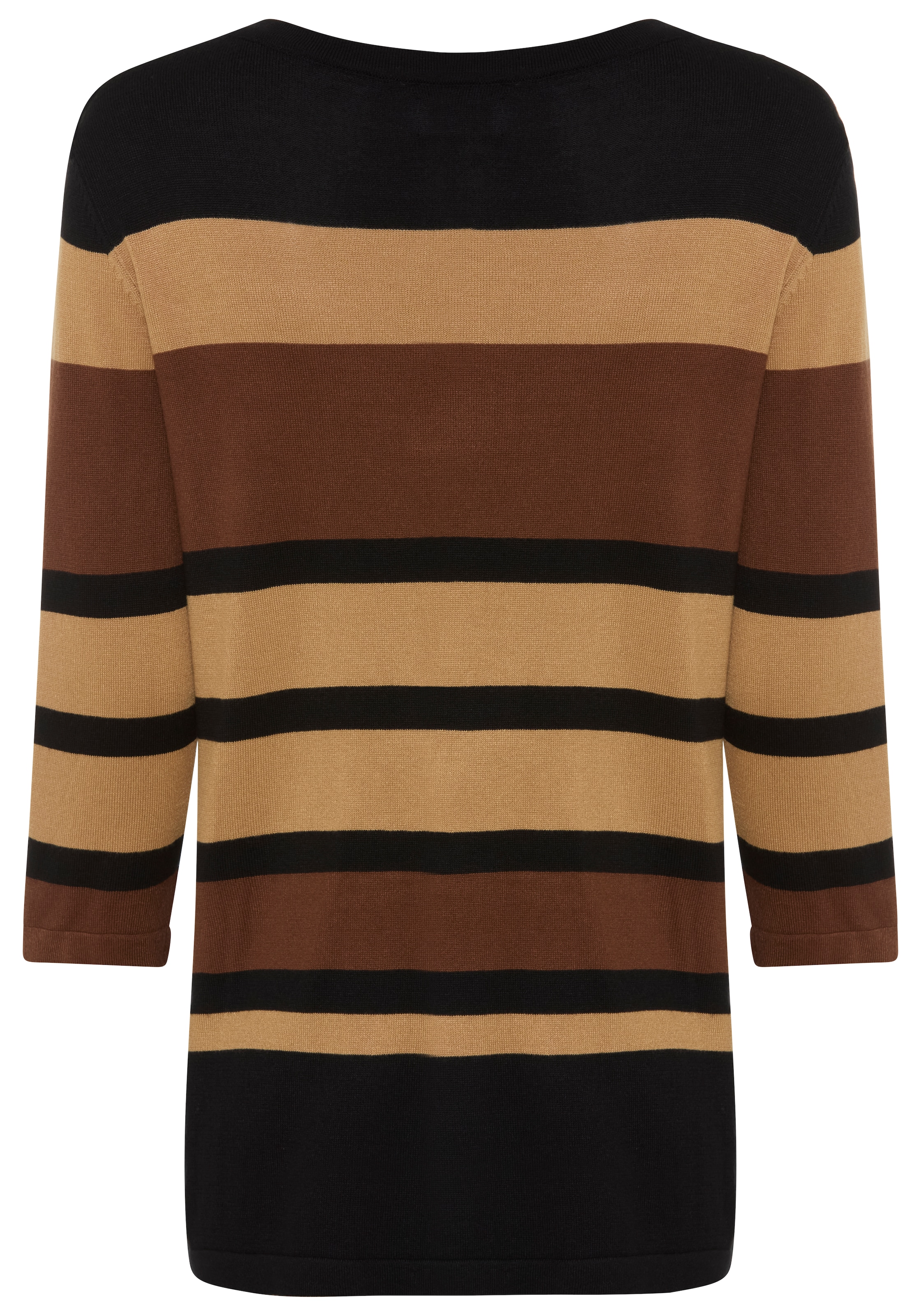 Boysen's 3/4 Arm-Pullover im modischen Streifen-Design mit Zierknopfleiste