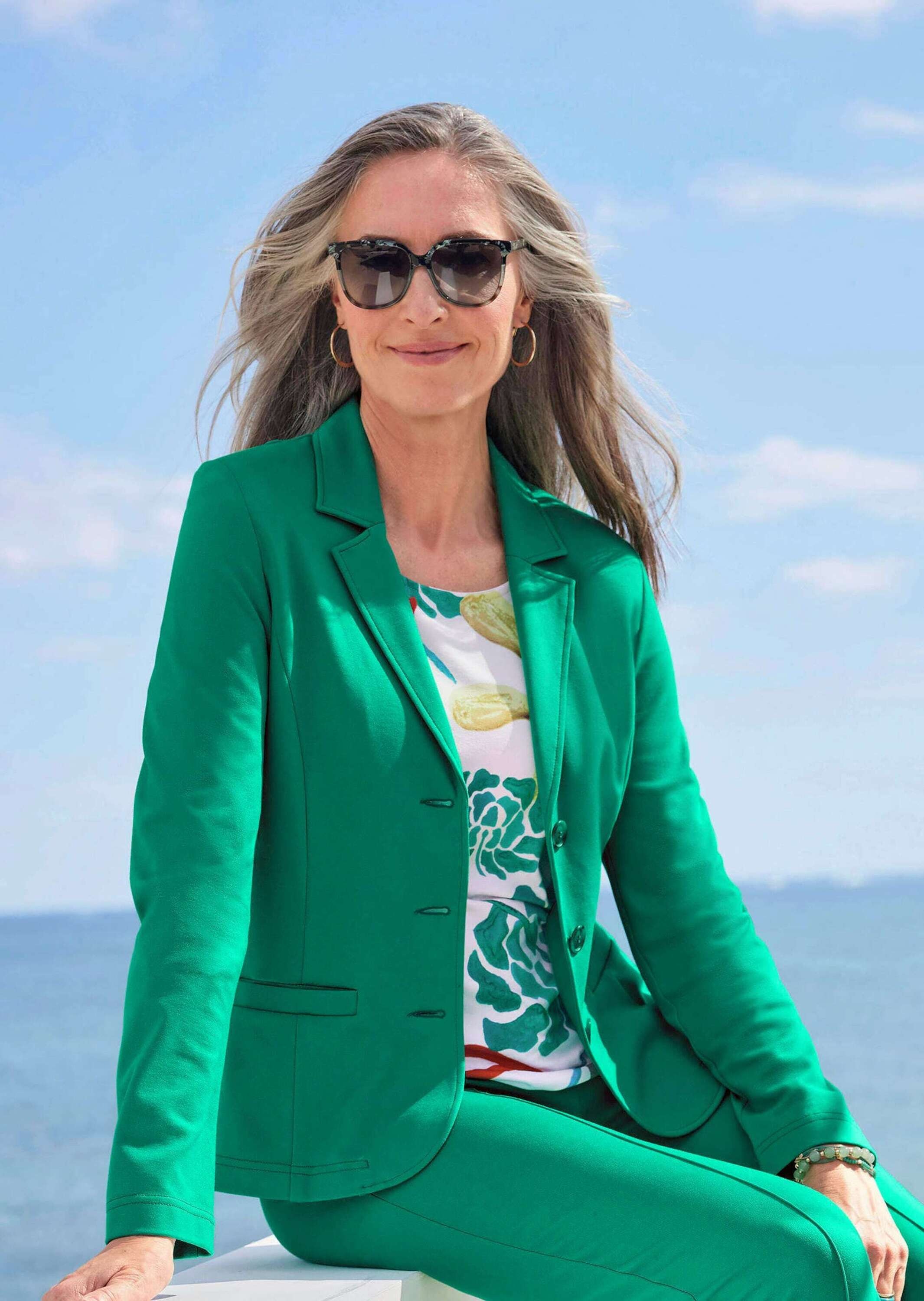 GOLDNER Kurzjacke »Kurzgröße Damen elegante Jacke aus Stretchjersey« Stretchbequme Jerseyqualität