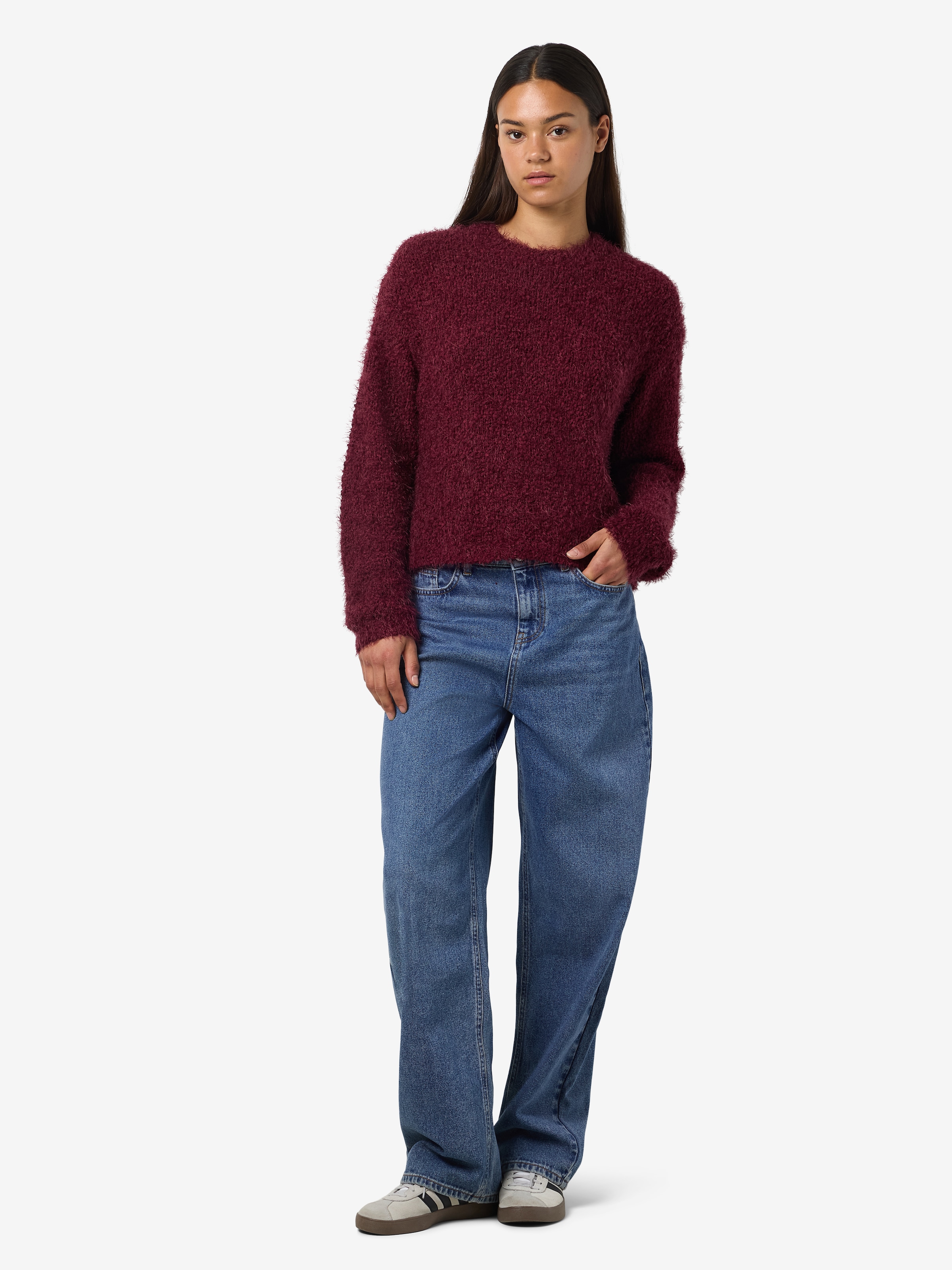 Noisy may Rundhalspullover »NMSASSY L/S O-NECK KNIT FWD NOOS«