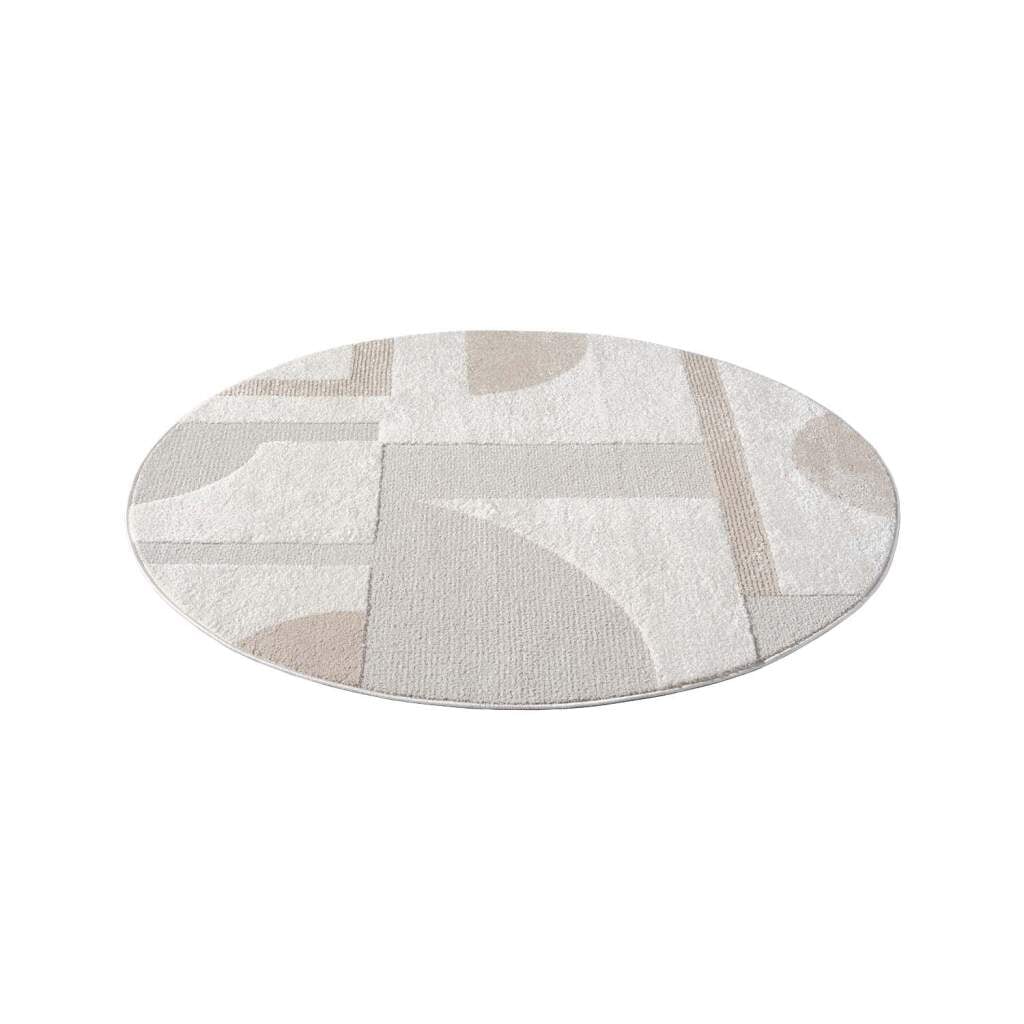 Carpet City Teppich »LOUNGE 9992« rund 15 mm Höhe Kurzflor-Teppich Modern, Hoch-Tief-Struktur, Wohnzimmer, Schlafzimmer