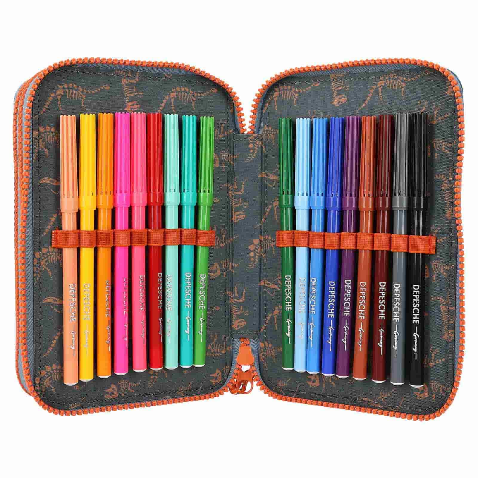 Depesche Buntstift »3-Fach Federtasche Roar Dino World 20 x 13 cm bunt«