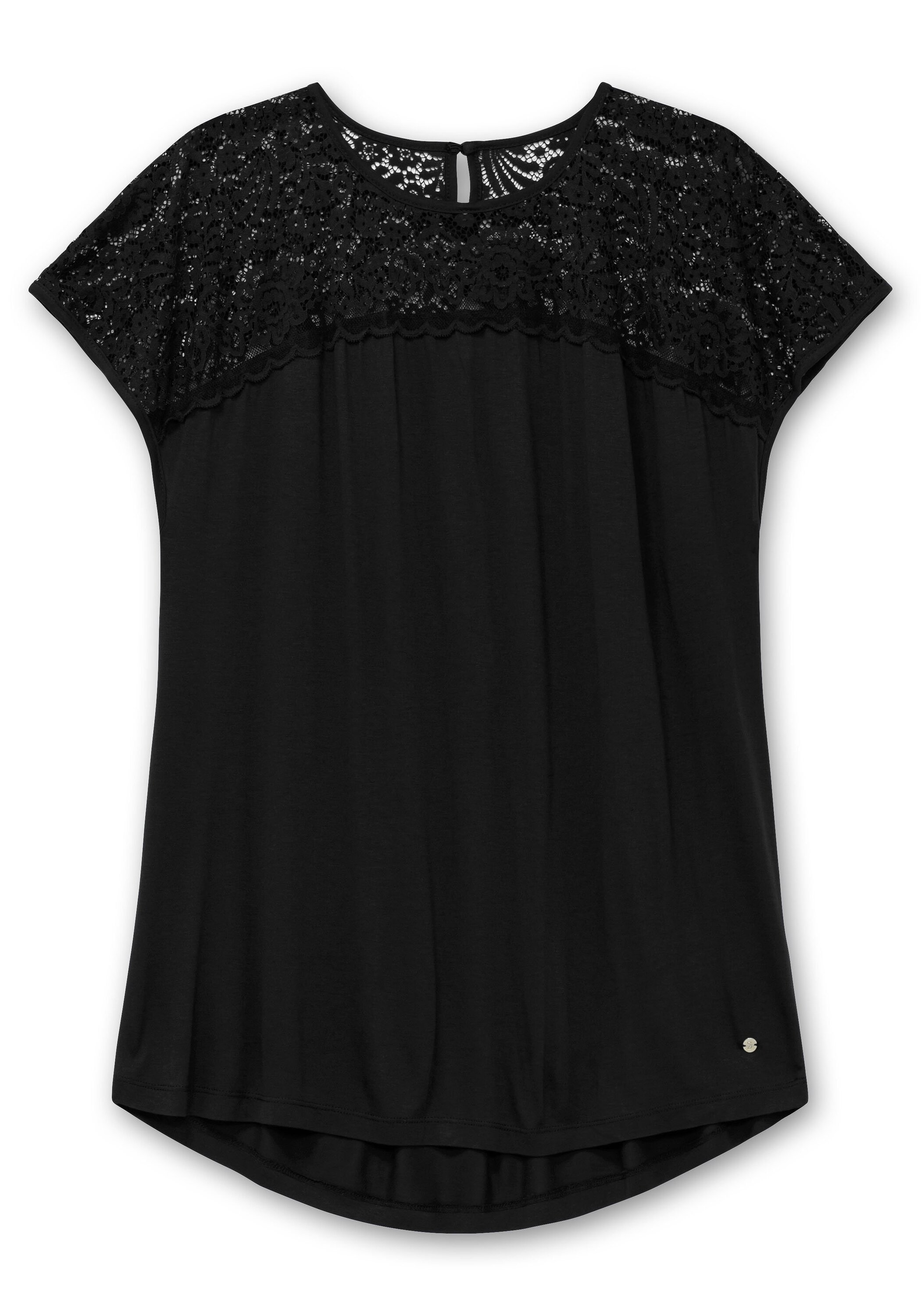 Sheego Spitzenshirt »Shirt mit Spitzenpasse an der Schulterpartie«