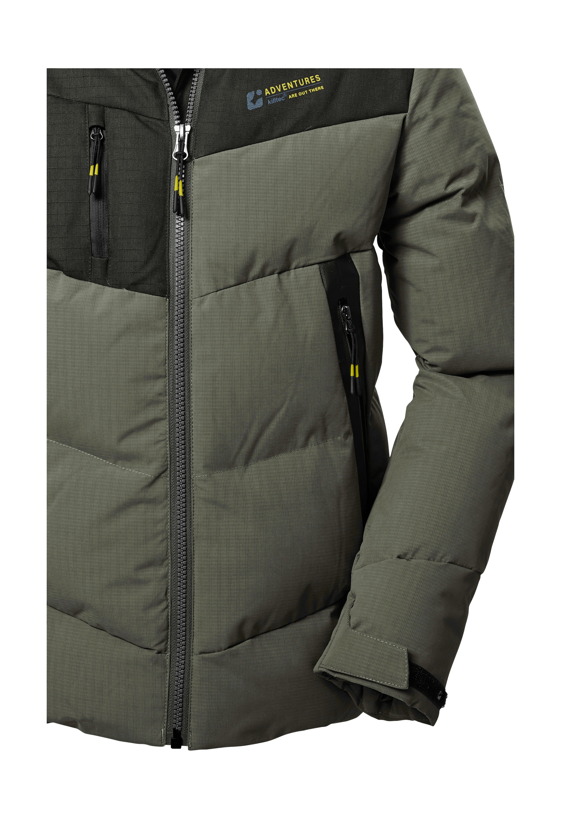 Killtec Steppjacke »KOW 376 BYS QLTD JCKT«, Wasserabweisende Jacke mit Kapuze, Kinnschutz und Colourblock-Design