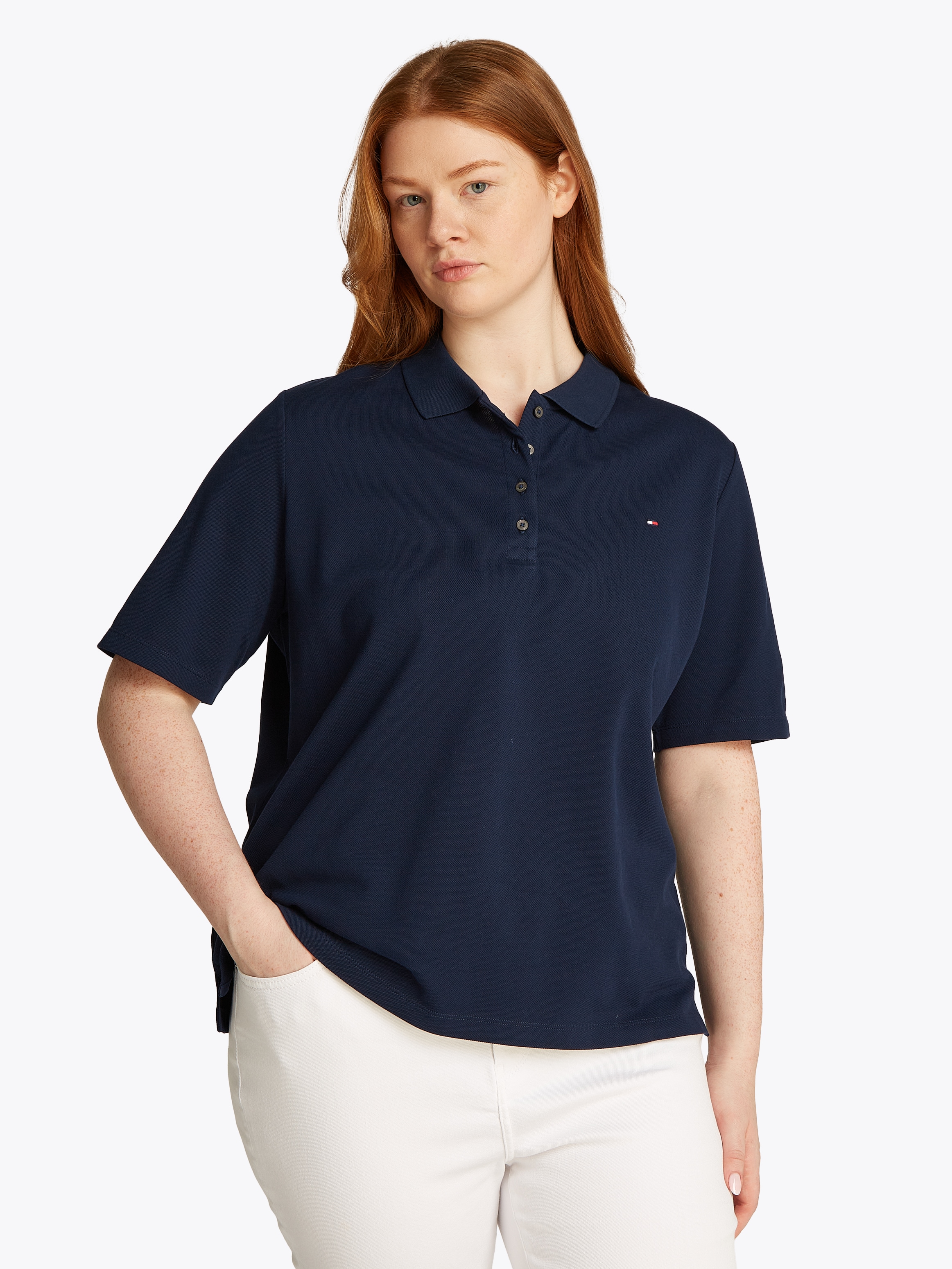 TOMMY HILFIGER Curve Poloshirt »CRV 1985 REG PIQUE POLO SS«, in großen Größen