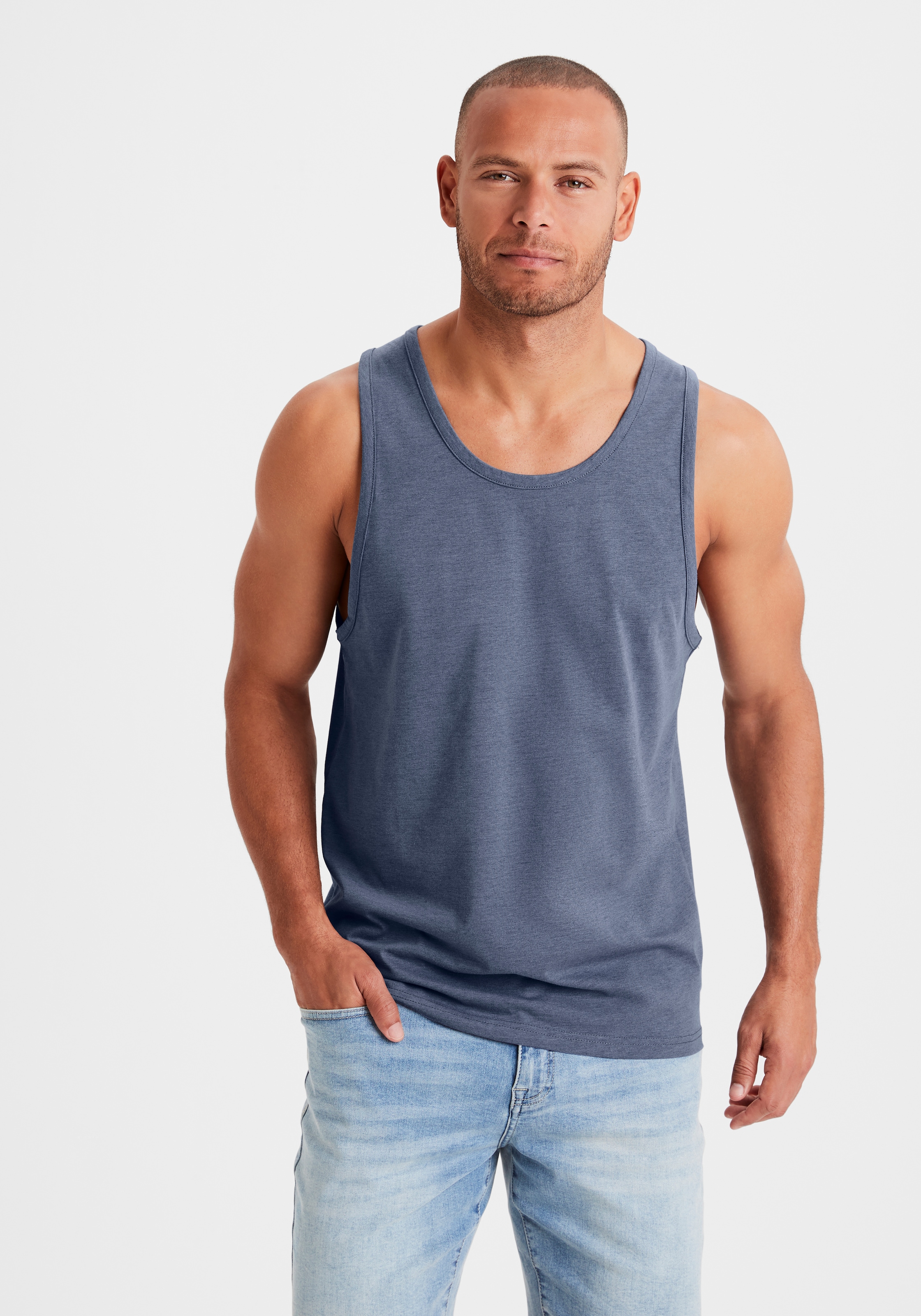 John Devin Tanktop, (Packung, 2), in schöner Melange-Optik