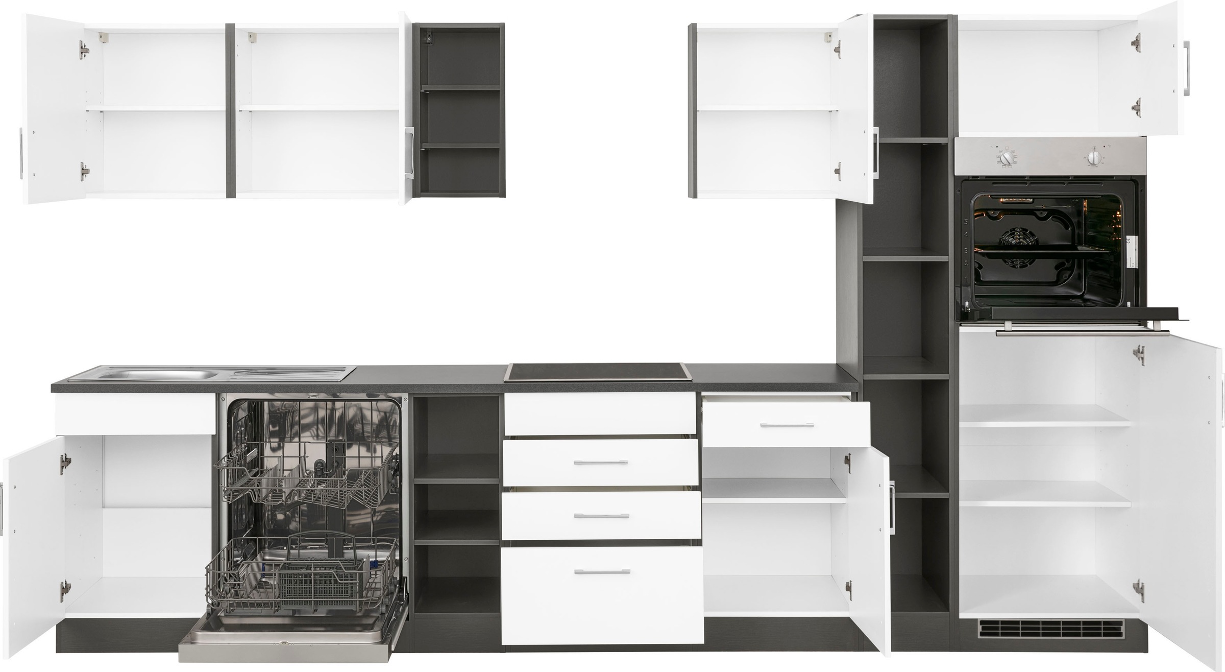 KOCHSTATION Küchenzeile »KS-Paris«, ohne E-Geräte, Breite 340 cm