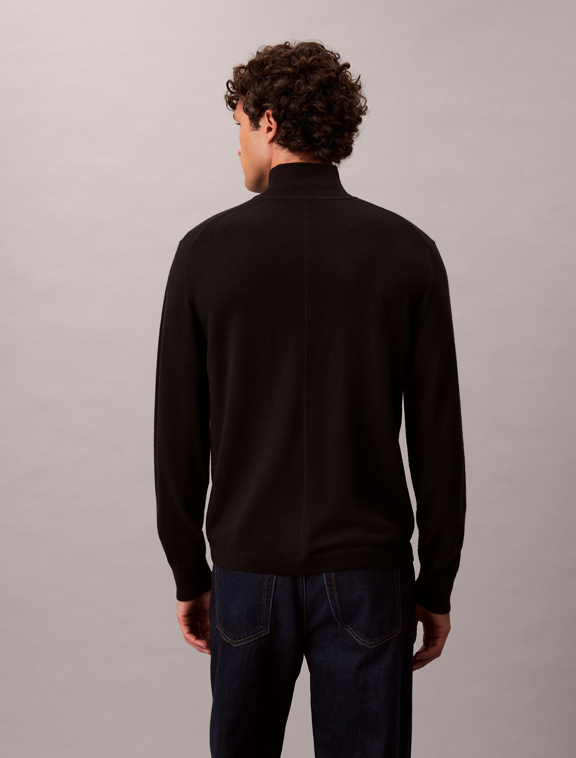 Calvin Klein Stehkragenpullover »LS MERINO MOCK NECK SWTR 14GG« Mit Rundhalsausschnitt, regular fit