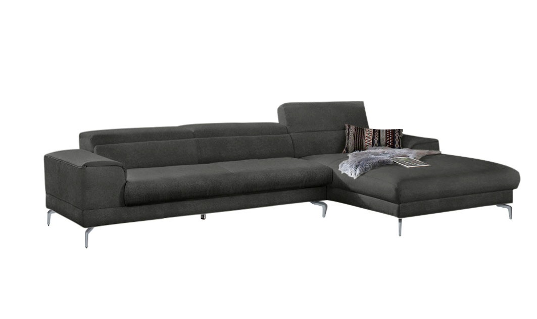 W.SCHILLIG Ecksofa »piedroo, Designsofa mit tollem Sitzkomfort, bequem und elegant, L-Form«, Kopfteilverstellung, wahlweise mit Sitztiefenverstellung, Breite 343cm