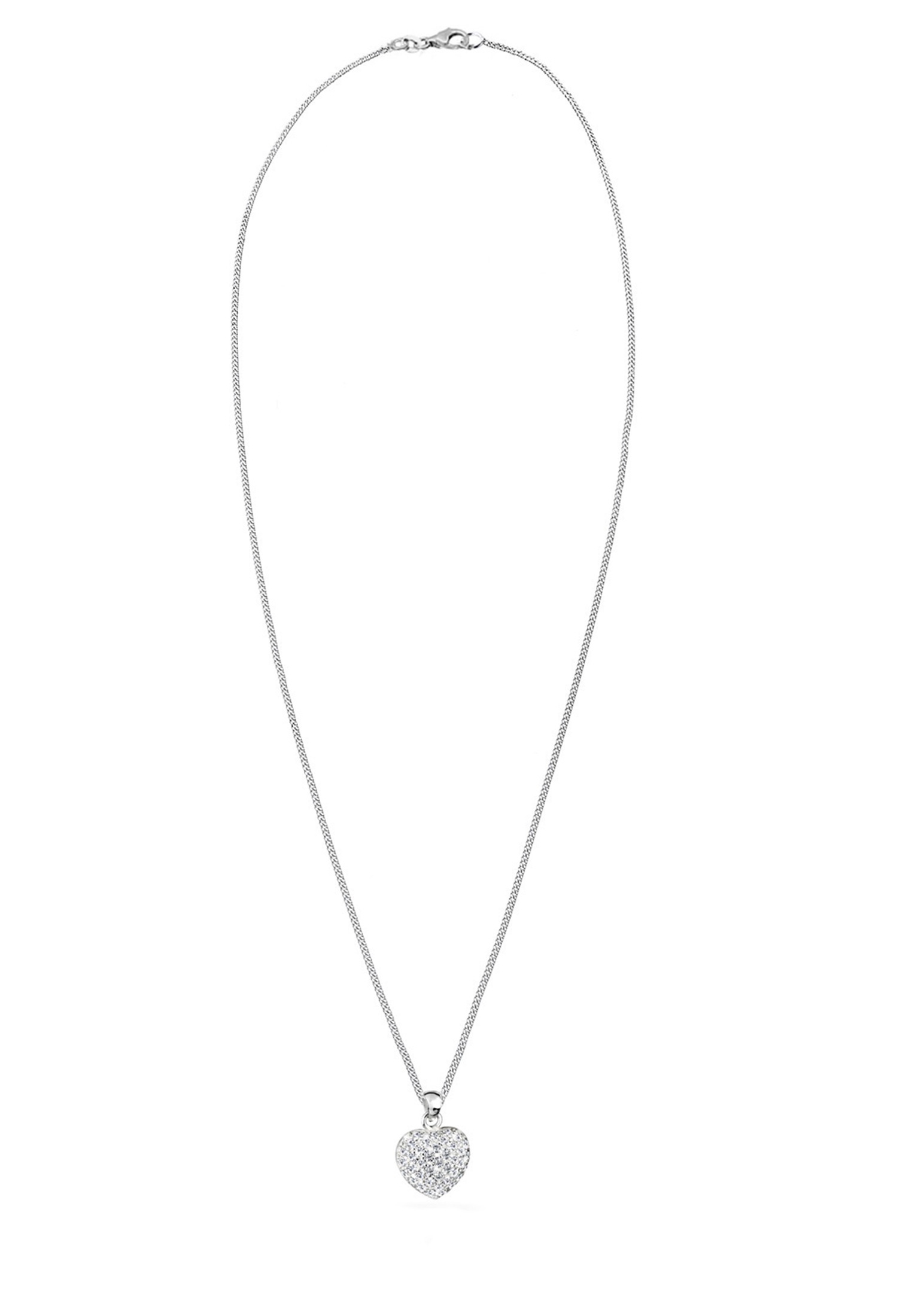 Elli Silberkette »Halskette Herz Anhänger 925 Silber, mit Kristallen von Swarovski®«