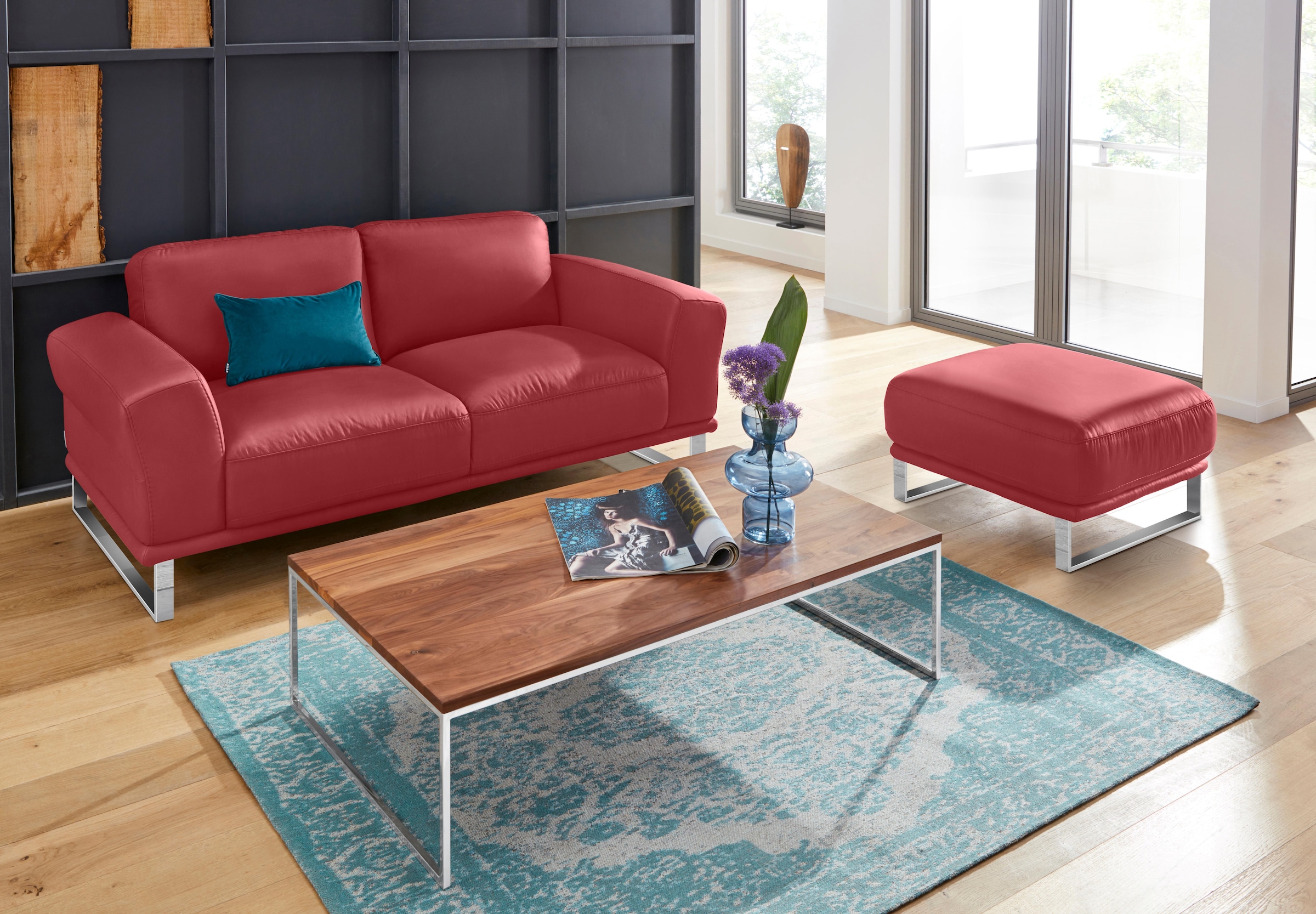 W.SCHILLIG Hocker »montanaa«, mit Metallkufen in Chrom glänzend, Breite 71 cm