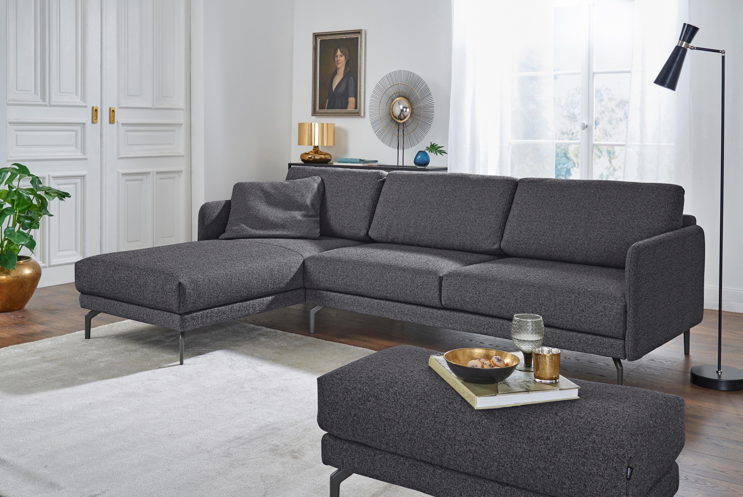 hülsta sofa Ecksofa cm, online Breite in sehr 234 umbragrau schmal, Armlehne »hs.450«, kaufen Alugussfüße