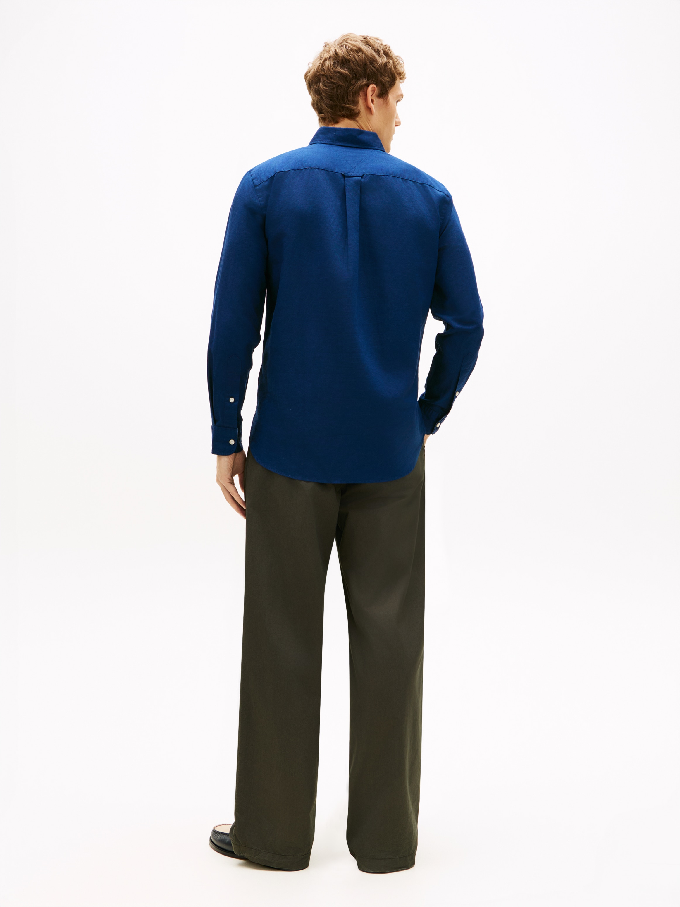 Tommy Hilfiger Langarmhemd »LINEN BLEND SOLID BTD« regular fit, Button-down-Kragen