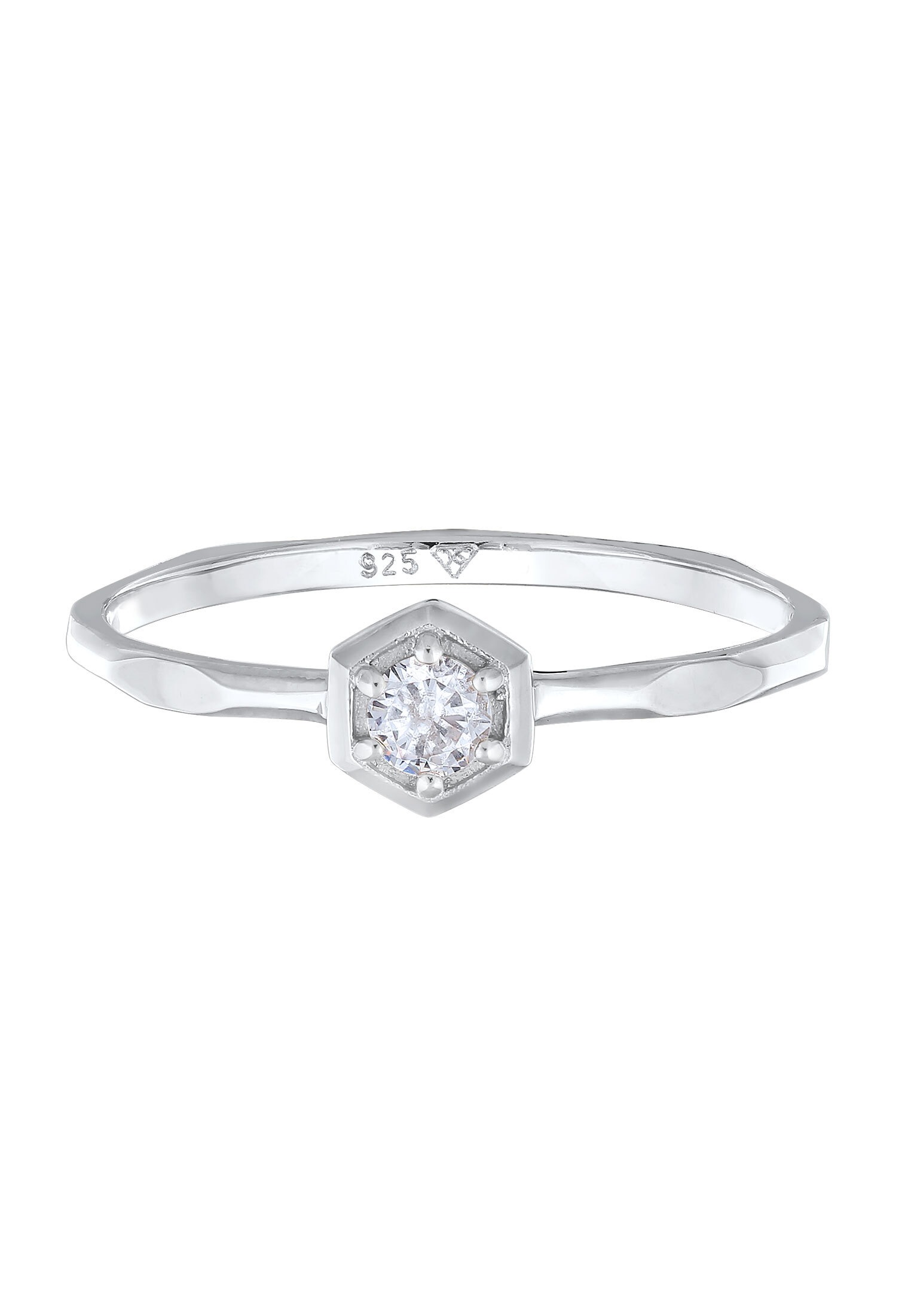Elli Silberring »Ring Zirkonia Octagon Solitär 925 Silber«