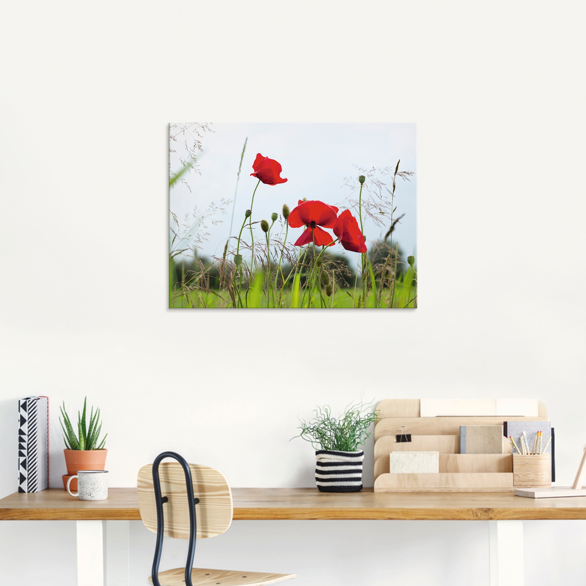 Artland Glasbild »Mohnblumen I«, Blumen, (1 St.), in verschiedenen Größen