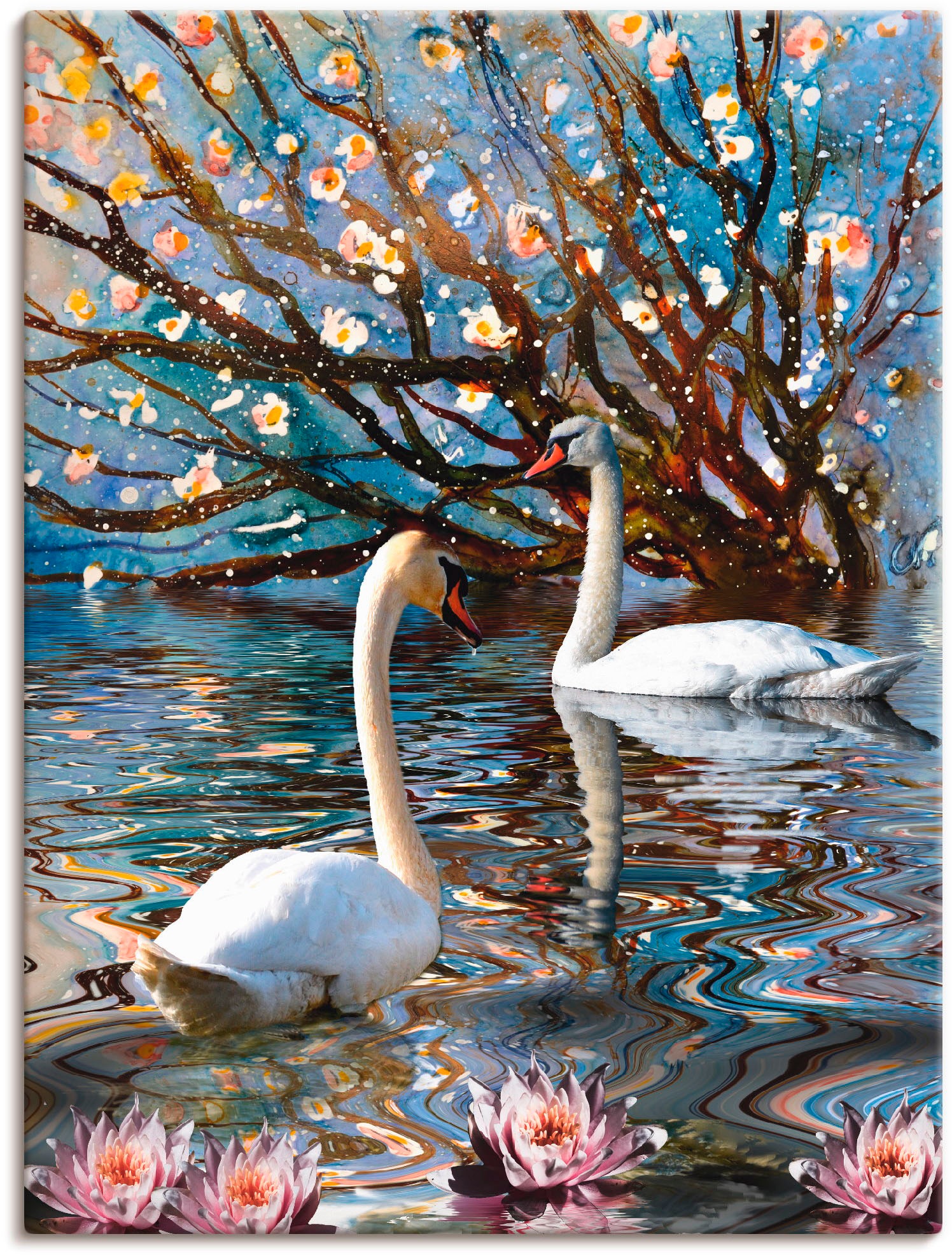 Artland Wandbild »Sommer im Schwanensee«, Vögel, (1 St.), als Alubild,  Leinwandbild, Wandaufkleber oder Poster in versch. Größen bestellen online  bei OTTO