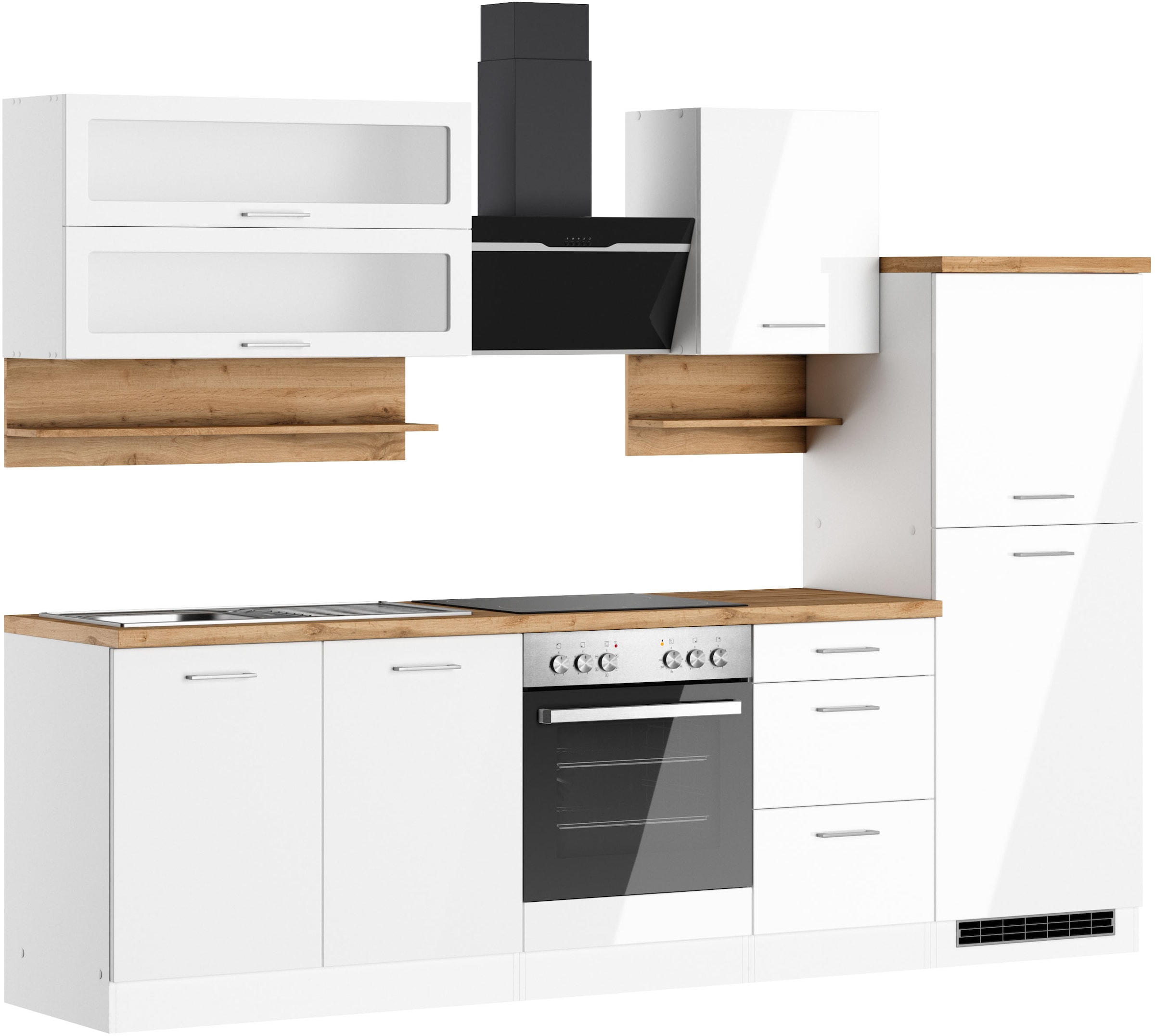 KOCHSTATION Küchenzeile »KS-Milan«, 270 cm breit, robuste Metallauszüge, viel Stauraum