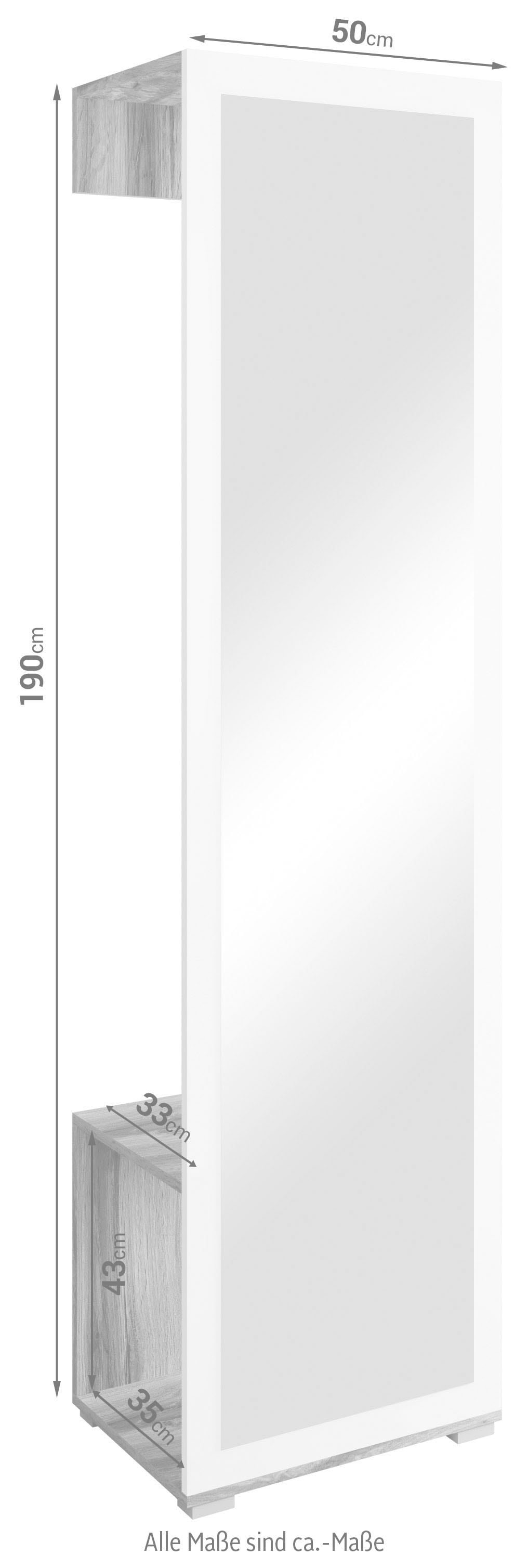 INOSIGN Spiegelschrank »Paris«, Kleiderstange 190 OTTO cm) bestellen bei 1 (Höhe Frontspiegel mit und 1