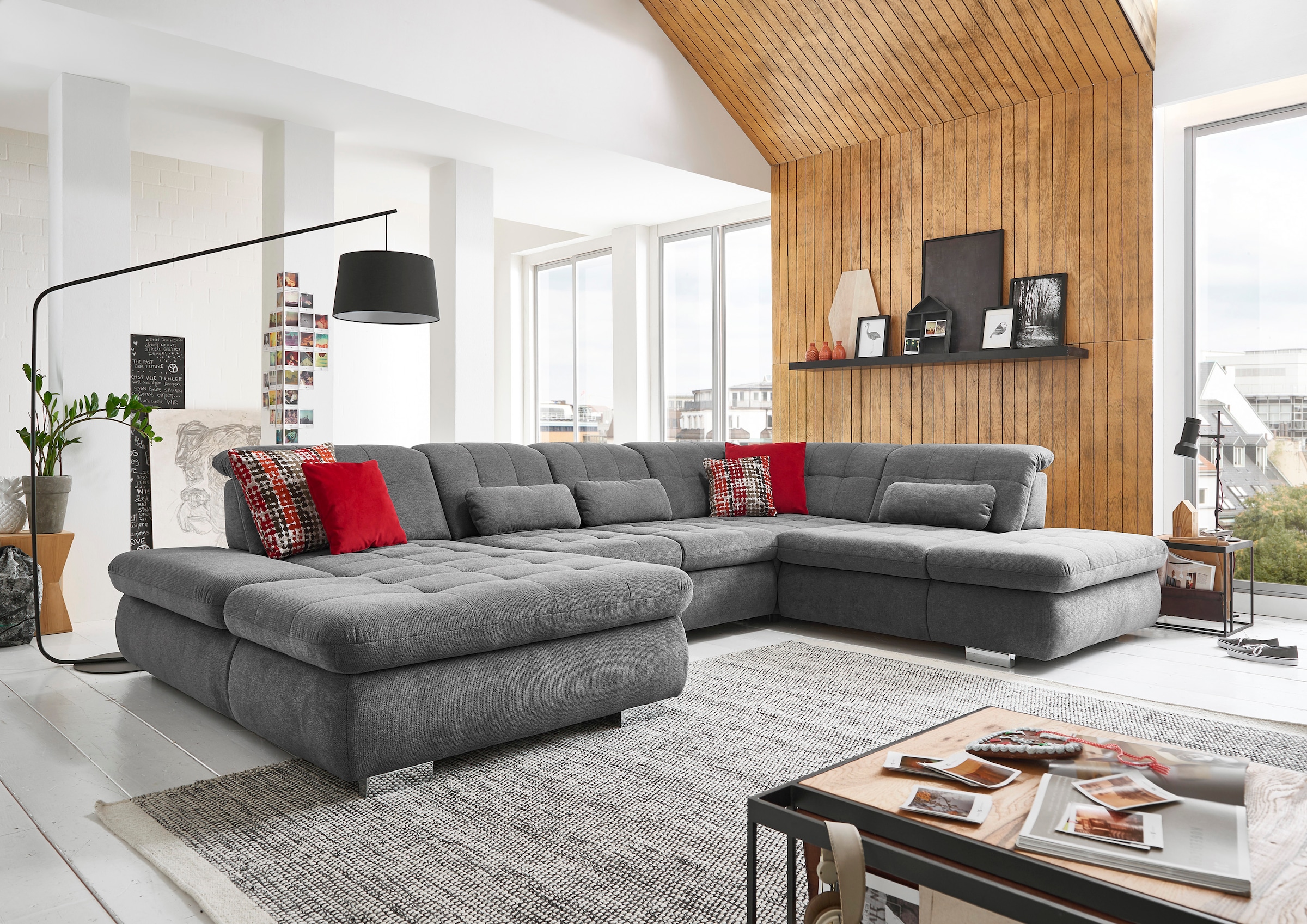 Die PlanBar Ecksofa »MP-IN17004 U-Form« wahlweise mit Funktionen, Federkern-Polsterung