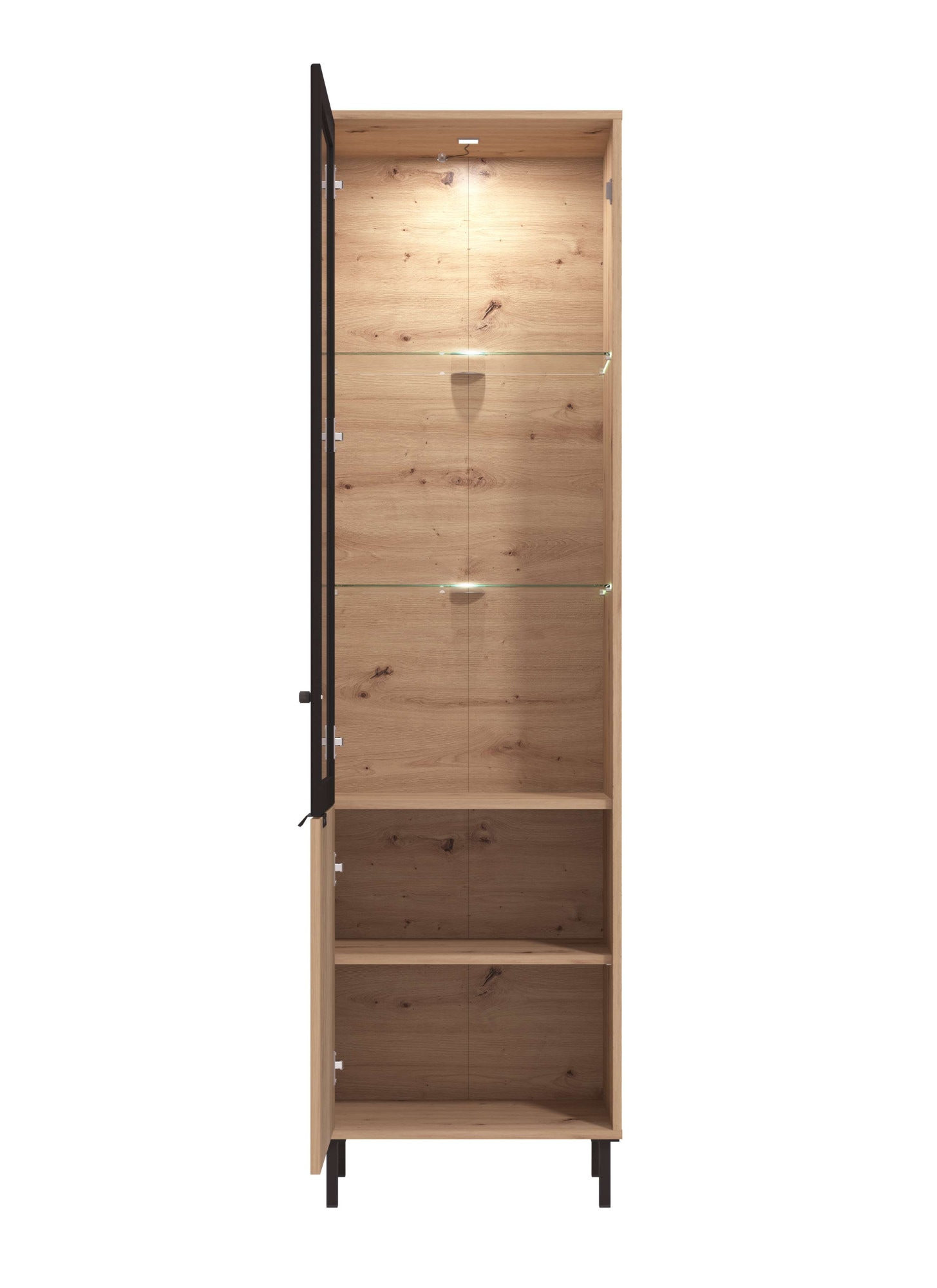 Home affaire Wohnzimmer-Set »Mayenne, inkl. Vitrine H195cm, Highboard H137,5cm, TV-Board, Wandregal«, (Komplett-Set, 4 St.), Es besteht die Möglichkeit, Beleuchtung hinzuzufügen. Breite 304,5 cm