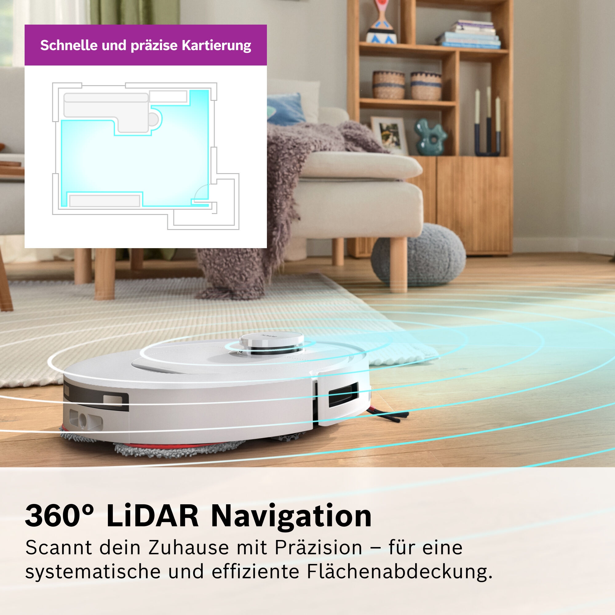 BOSCH 1100000002199 »mit Wischfunktion Spotless 2 BCR2S1B/BCR2S1W, 25.000 Pa Saugkraft« Selbstreinigung, Nass-Trocken-Servicestation, rotierende Pads