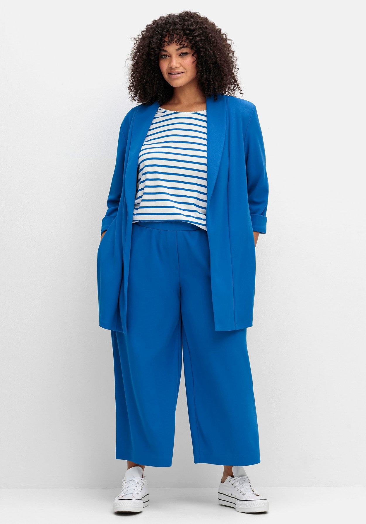 Sheego Longblazer »Langer Blazer mit Schalkragen und 3/4-Ärmeln«