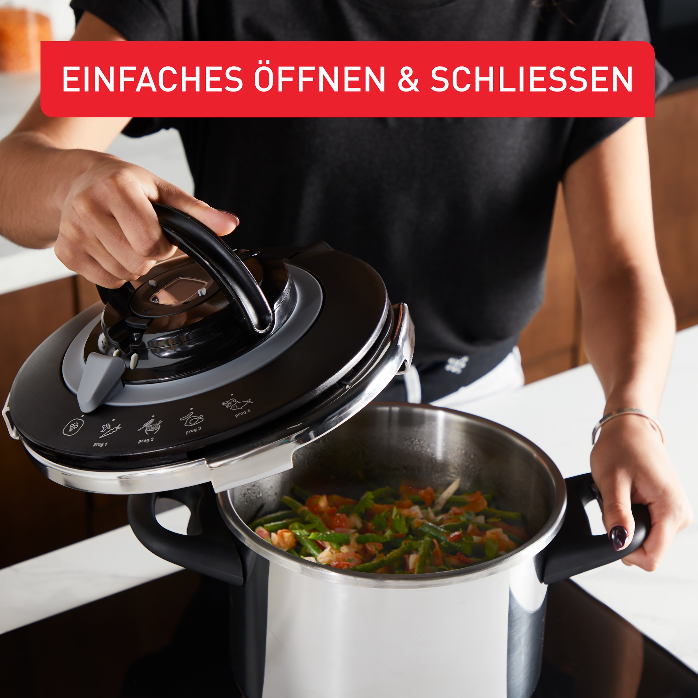 Tefal Schnellkochtopf »Clipso+ CHEF, 6 Liter Dampfkochtopf« Edelstahl