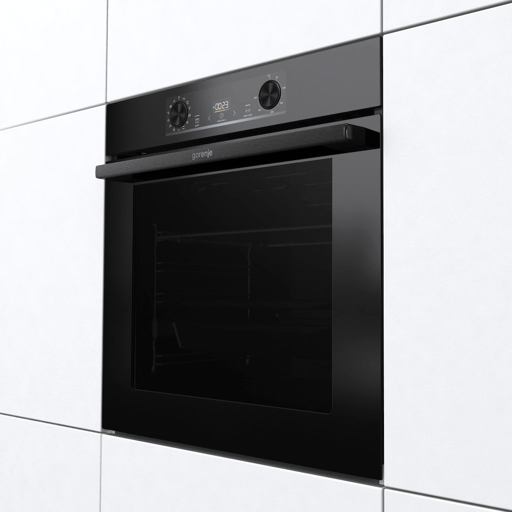 GORENJE Backofen-Set »Black Induction Set«, BOS6737E06BG, mit 1-fach-Teleskopauszug, Aqua Clean, (Set)