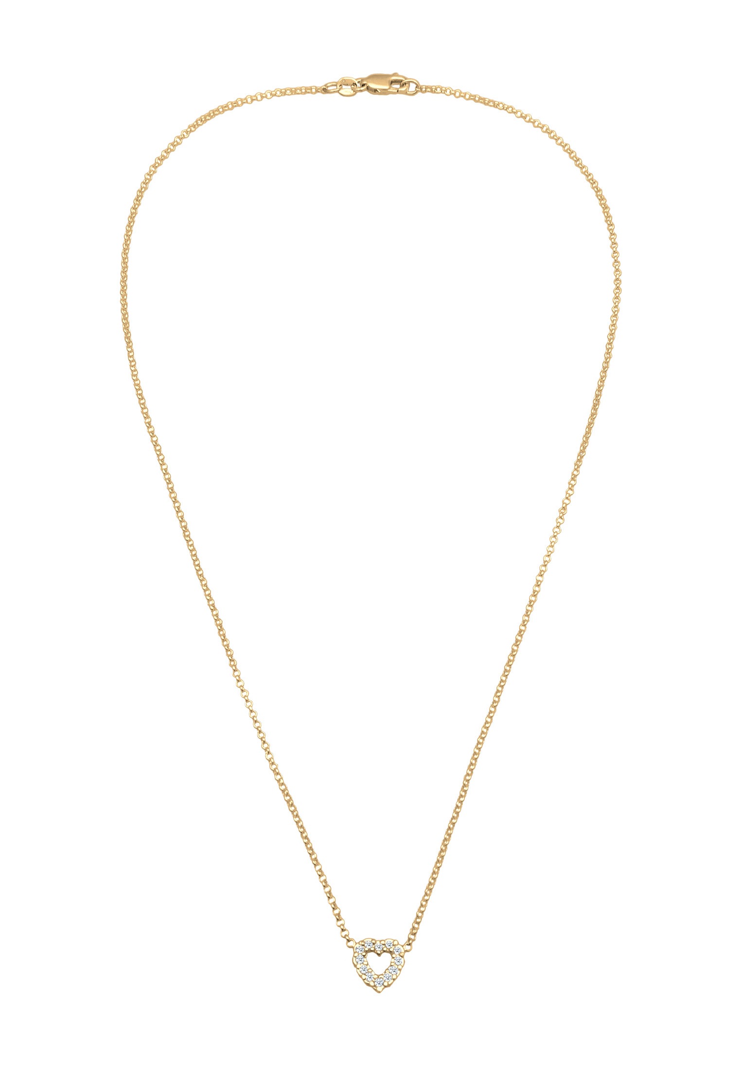 Elli DIAMONDS Silberkette »Halskette Herz Lab Grown Diamanten (0.18 ct) 925 Silber«