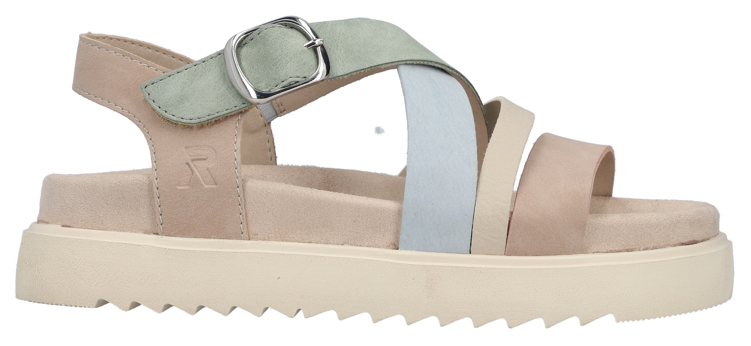 Rieker Plateausandale  Sandalette, Urlaubsschuh, Sommerschuh mit Klett-Riemchen
