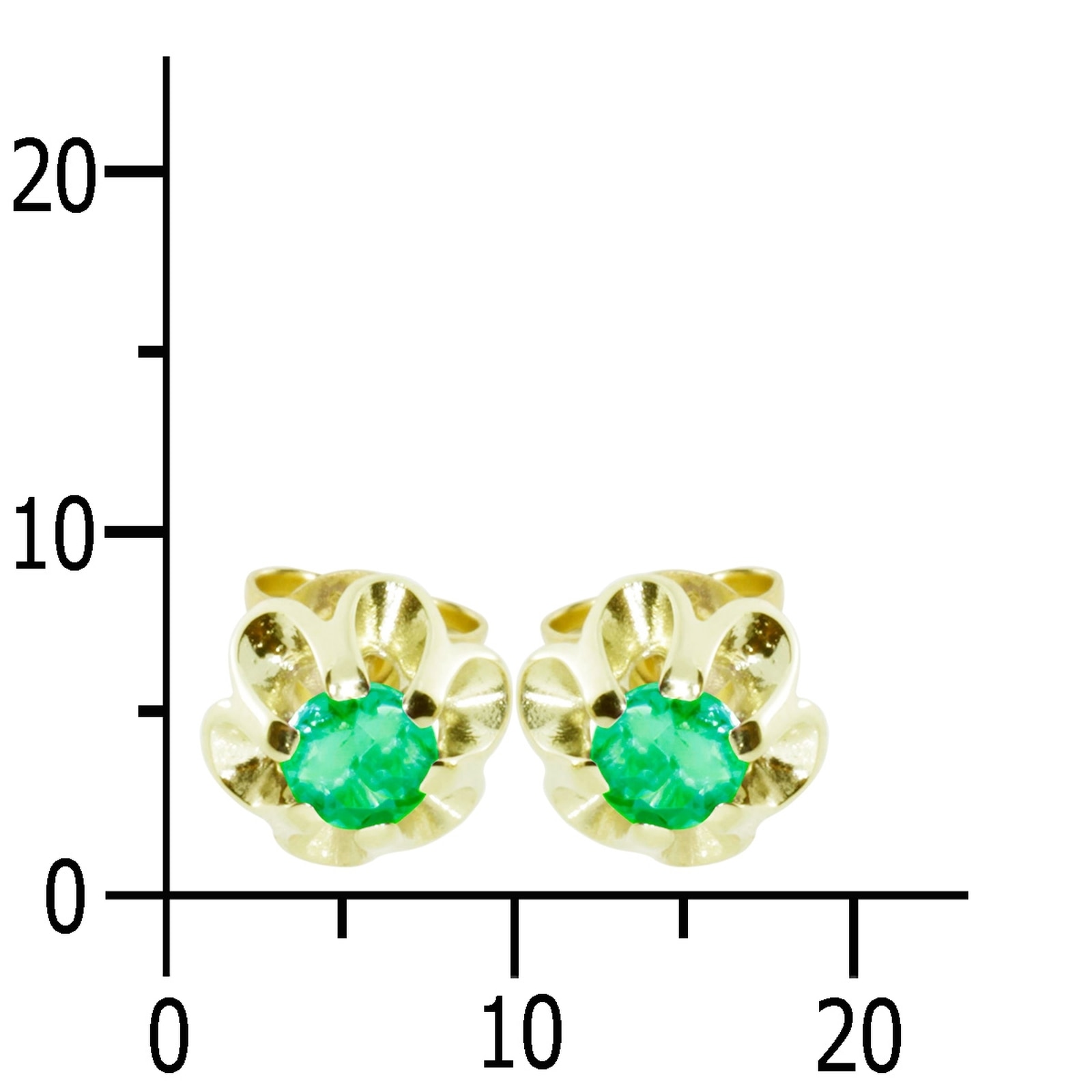 OSTSEE-SCHMUCK Paar Ohrstecker »- Pia 4 mm - Gold 333/000 - sy. Smaragd«