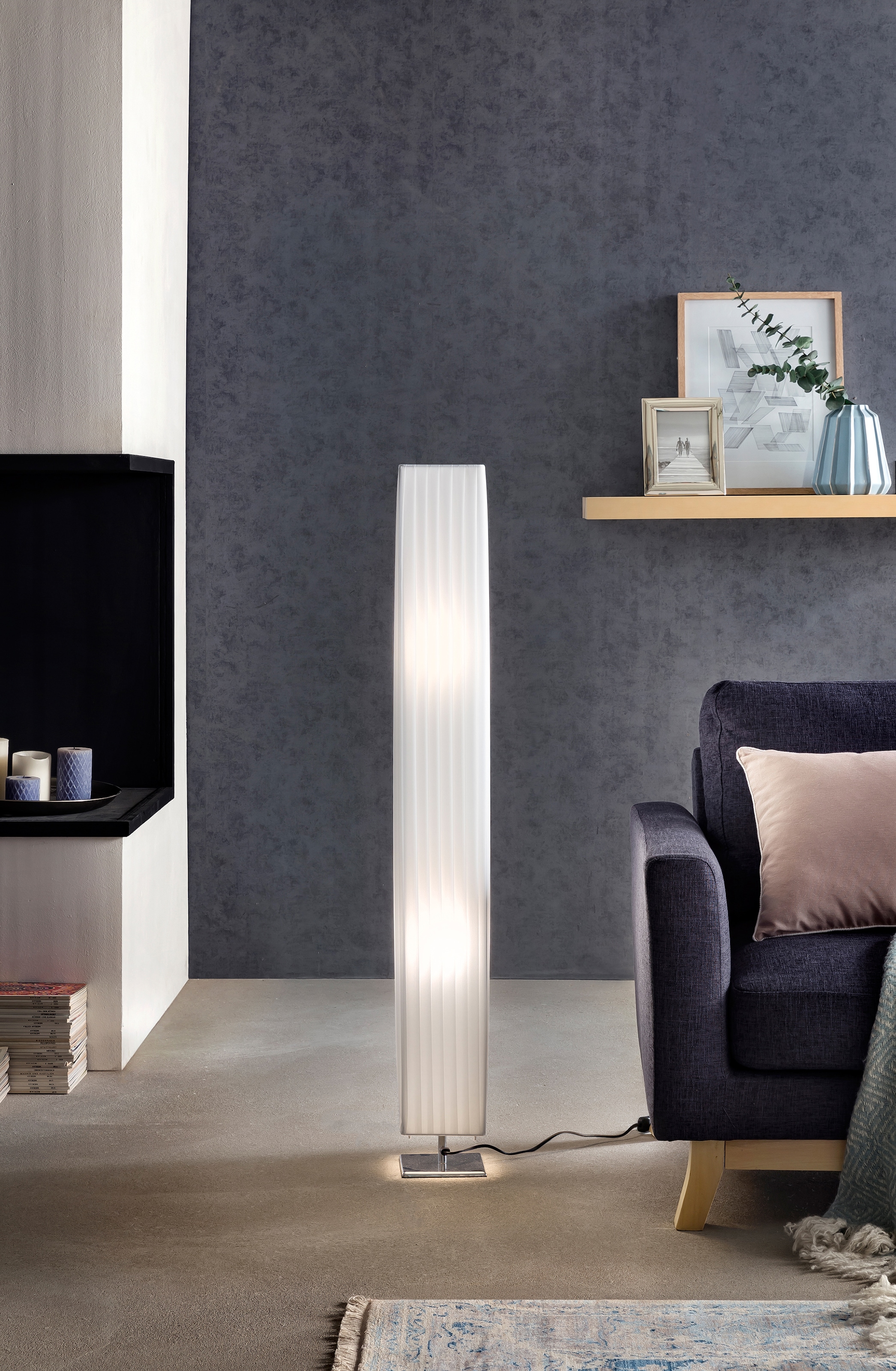 SalesFever Stehlampe »Emilie«, 2 flammig, Leuchtmittel E27 | ohne Leuchtmittel, Plissee Lampenschirm