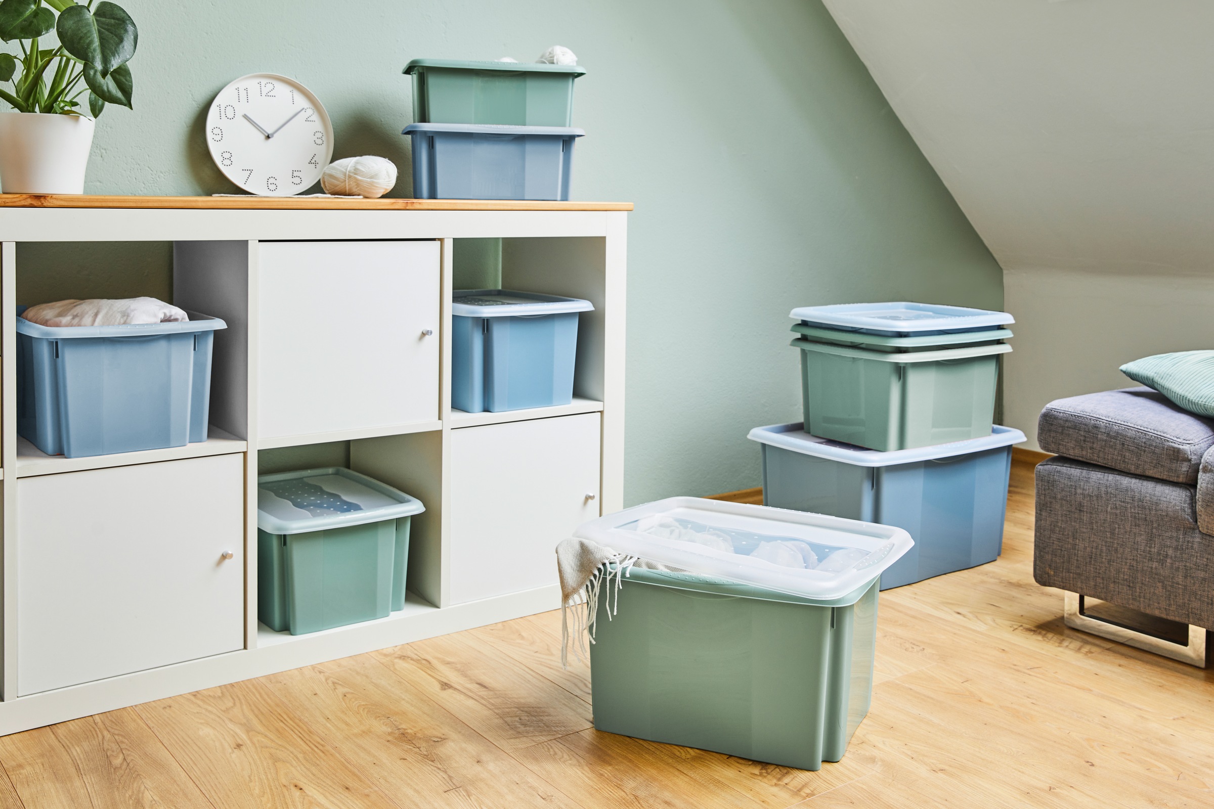 keeeper Aufbewahrungsbox »Emil, 3er Set, 24 L, 41 x 34,5 x 22 cm« ineinander und aufeinander stapelbar