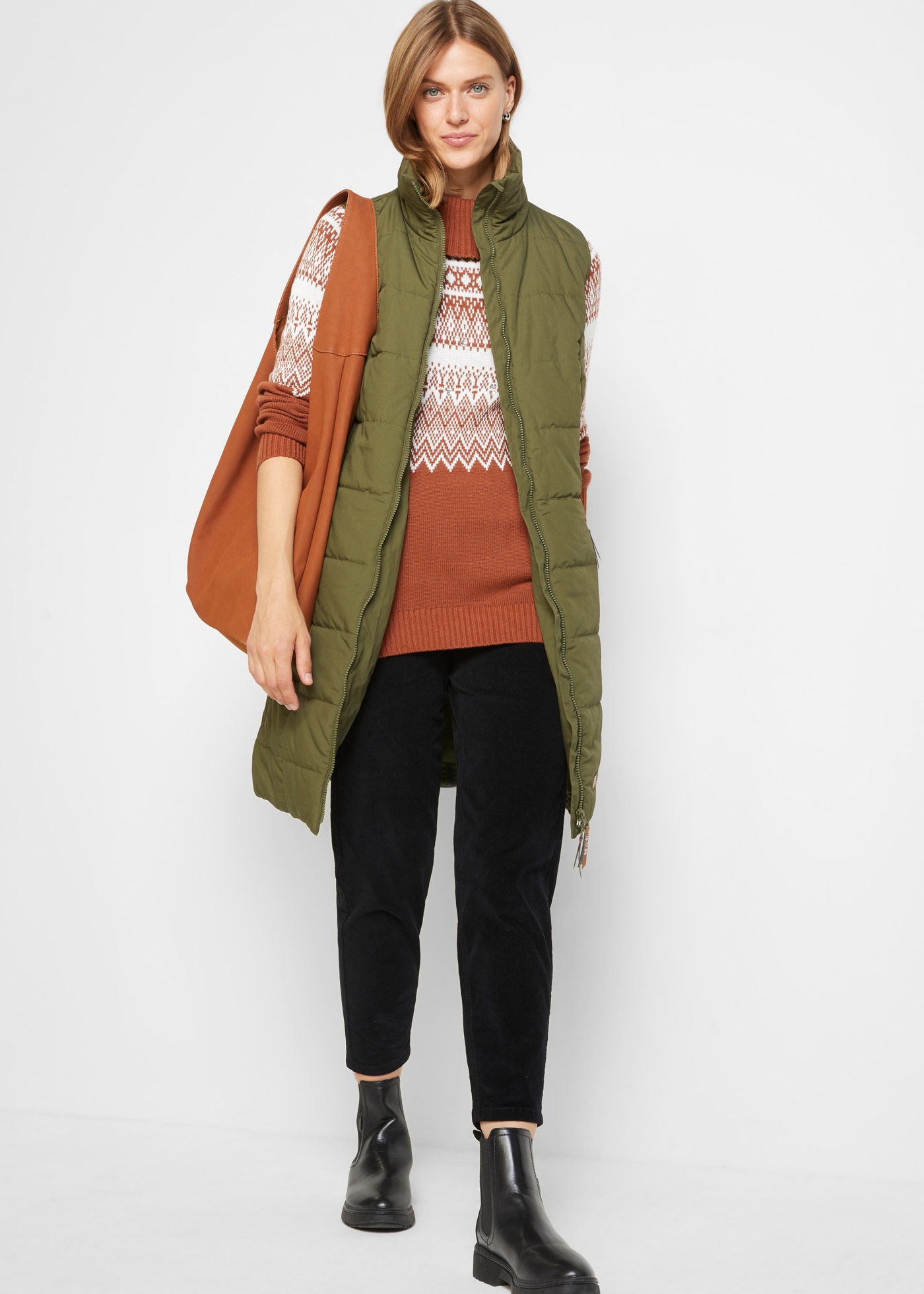 bonprix Longweste Longweste mit Stehkragen