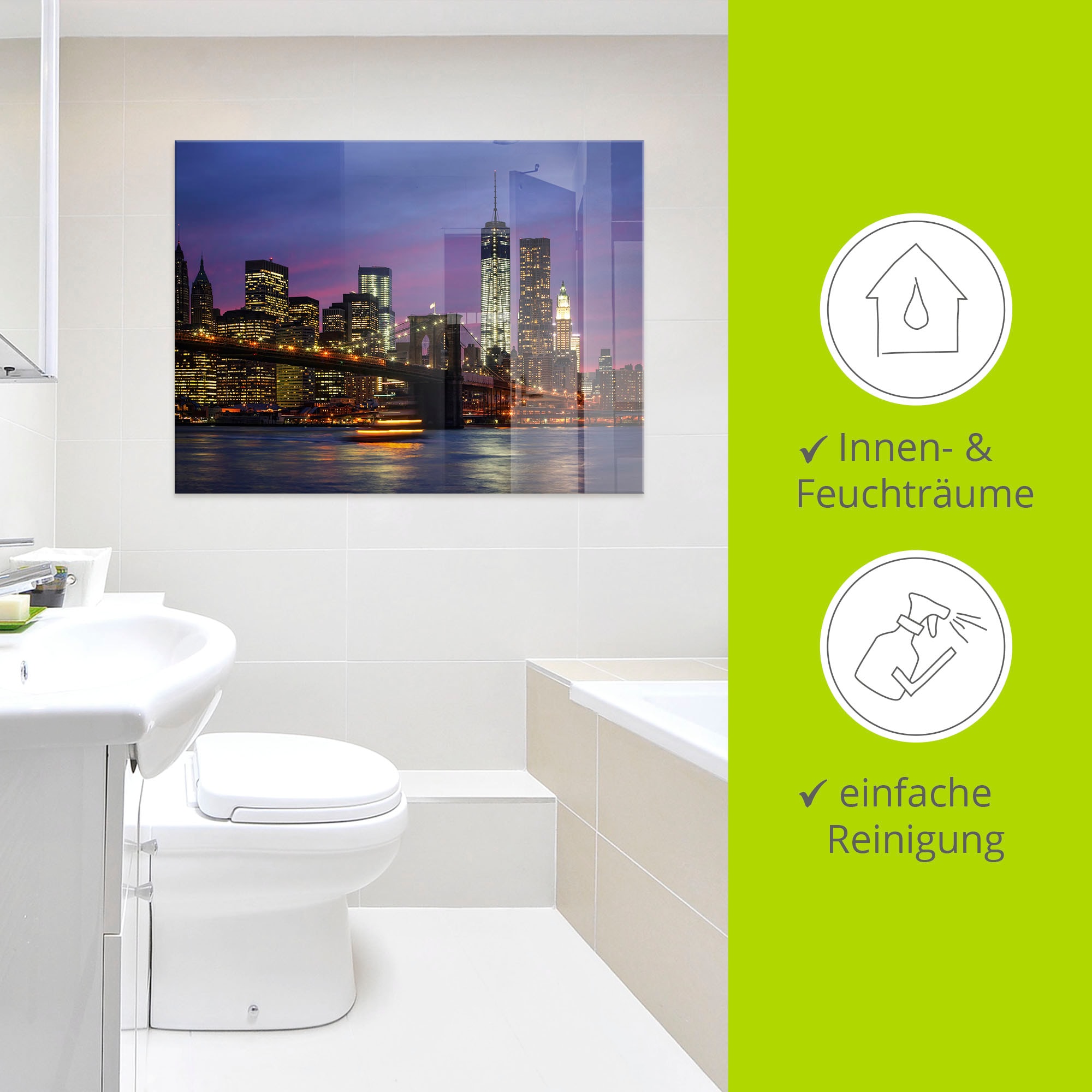 Artland Glasbild »Brooklyn Bridge« Amerika 1 Stk. tlg. in verschiedenen Größen