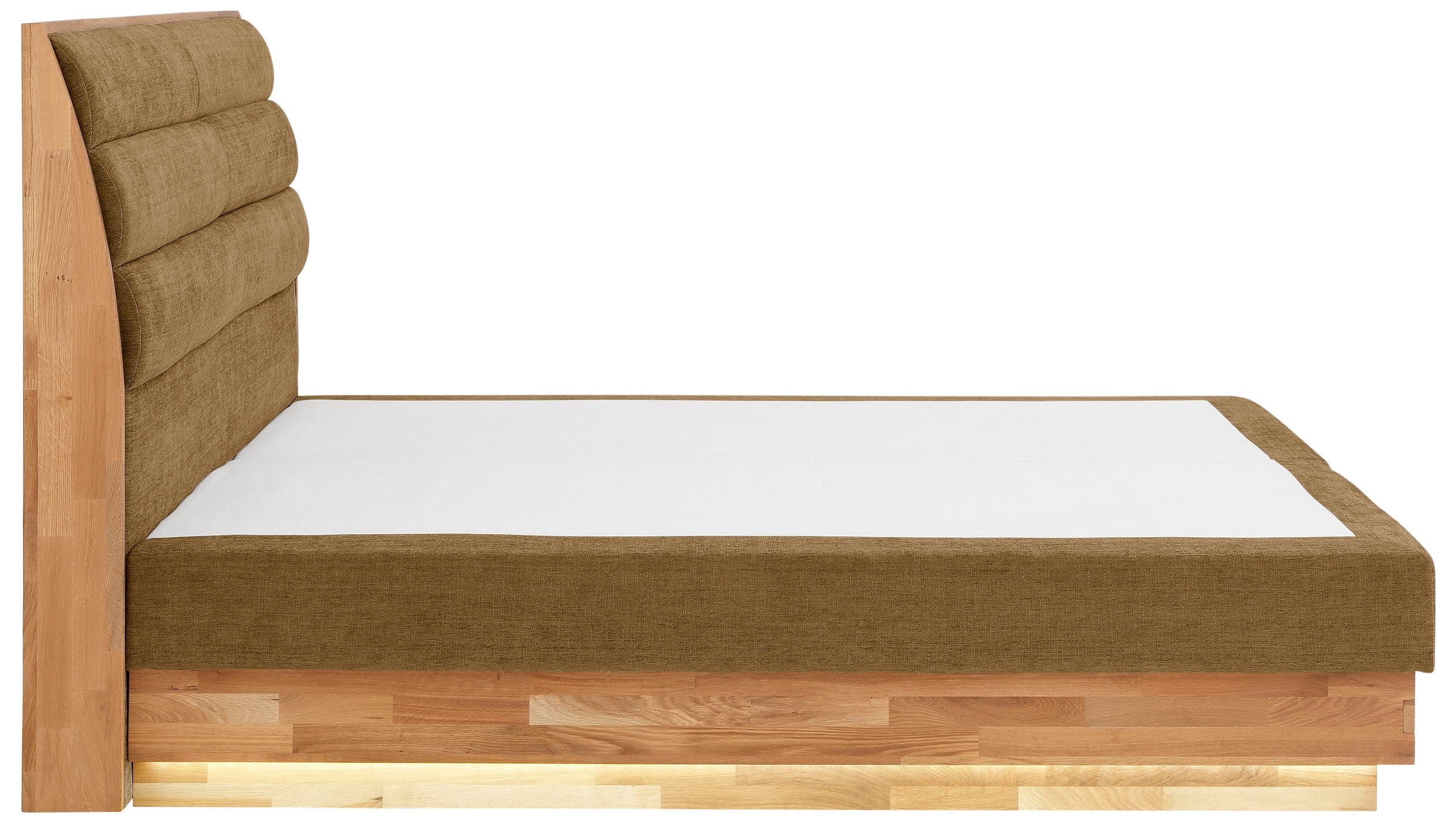 OTTO home Boxspringbett »JENNA in verschiedenen Farben und Breiten erhältlich« LED-Beleuchtung, mit zertifizierten, recycelten Bezugsstoffen