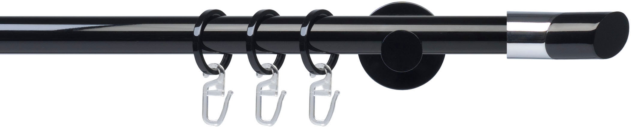 Liedeco Gardinenstange »Fertigstilgarnitur 20 mm Piano Gibraltar« Ø 2 mm 1 läufig-läufig Fixmaß Gardinenstange Komplett
