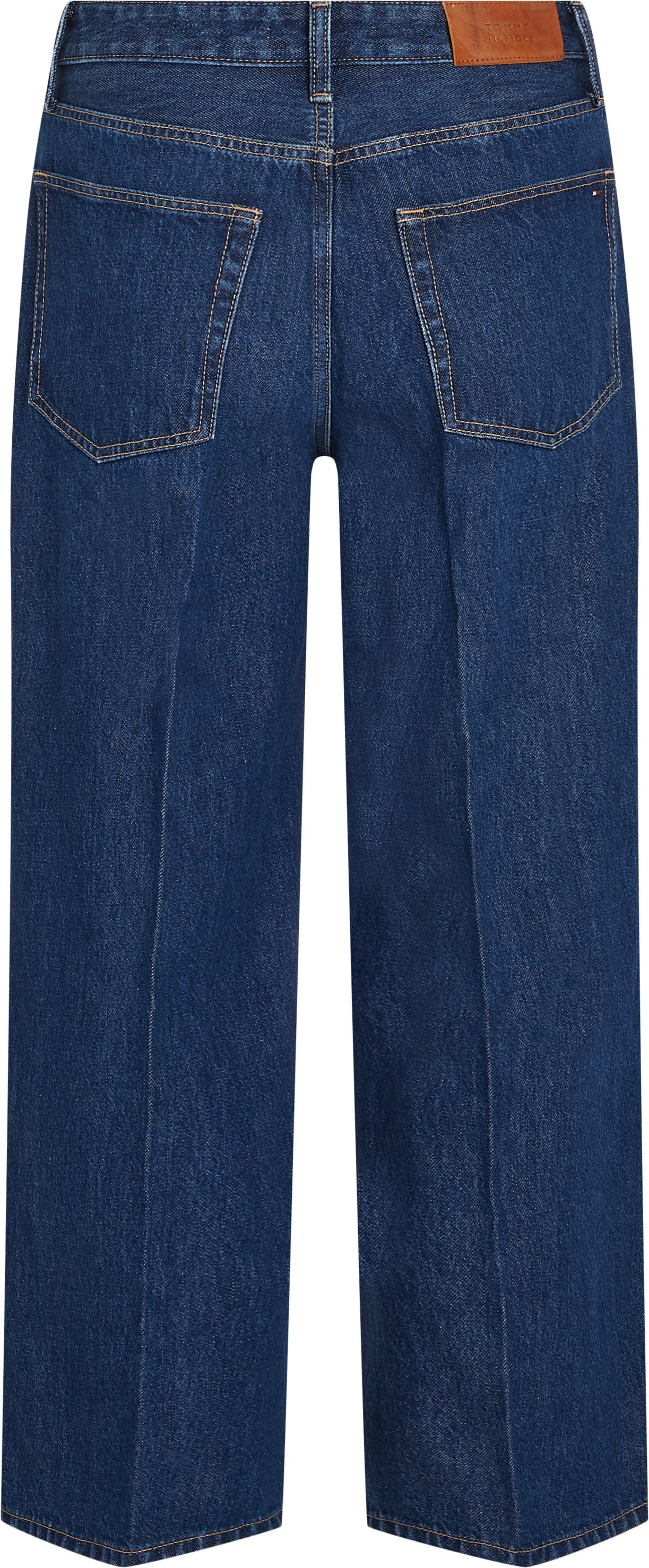 Tommy Hilfiger Weite Jeans »WIDE LEG HW LOU«, mit Logo-Badge, mit Nieten, mit Bügelfalten