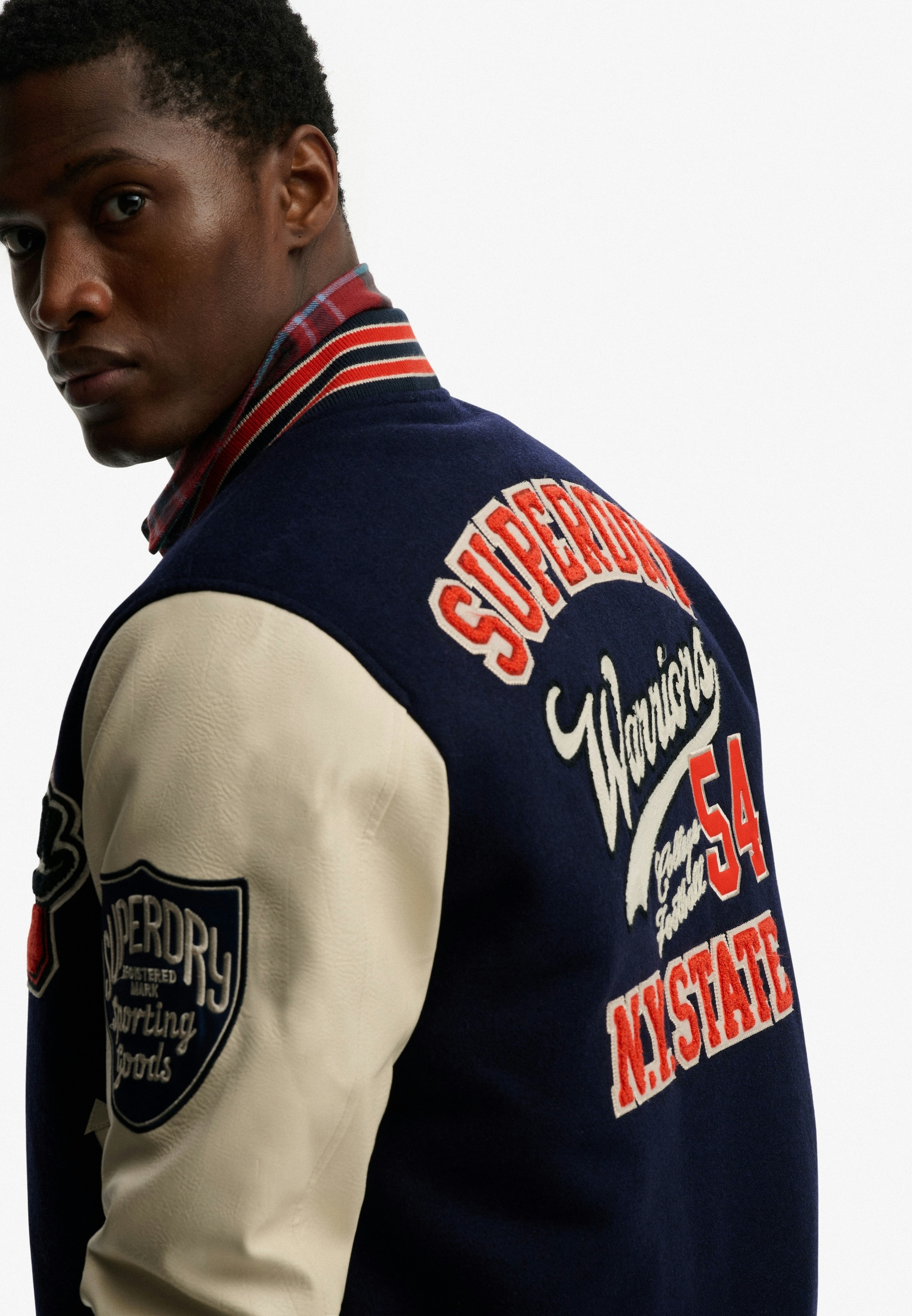 Superdry Collegejacke »COLLEGE PATCHED VARSITY JKT« ohne Kapuze