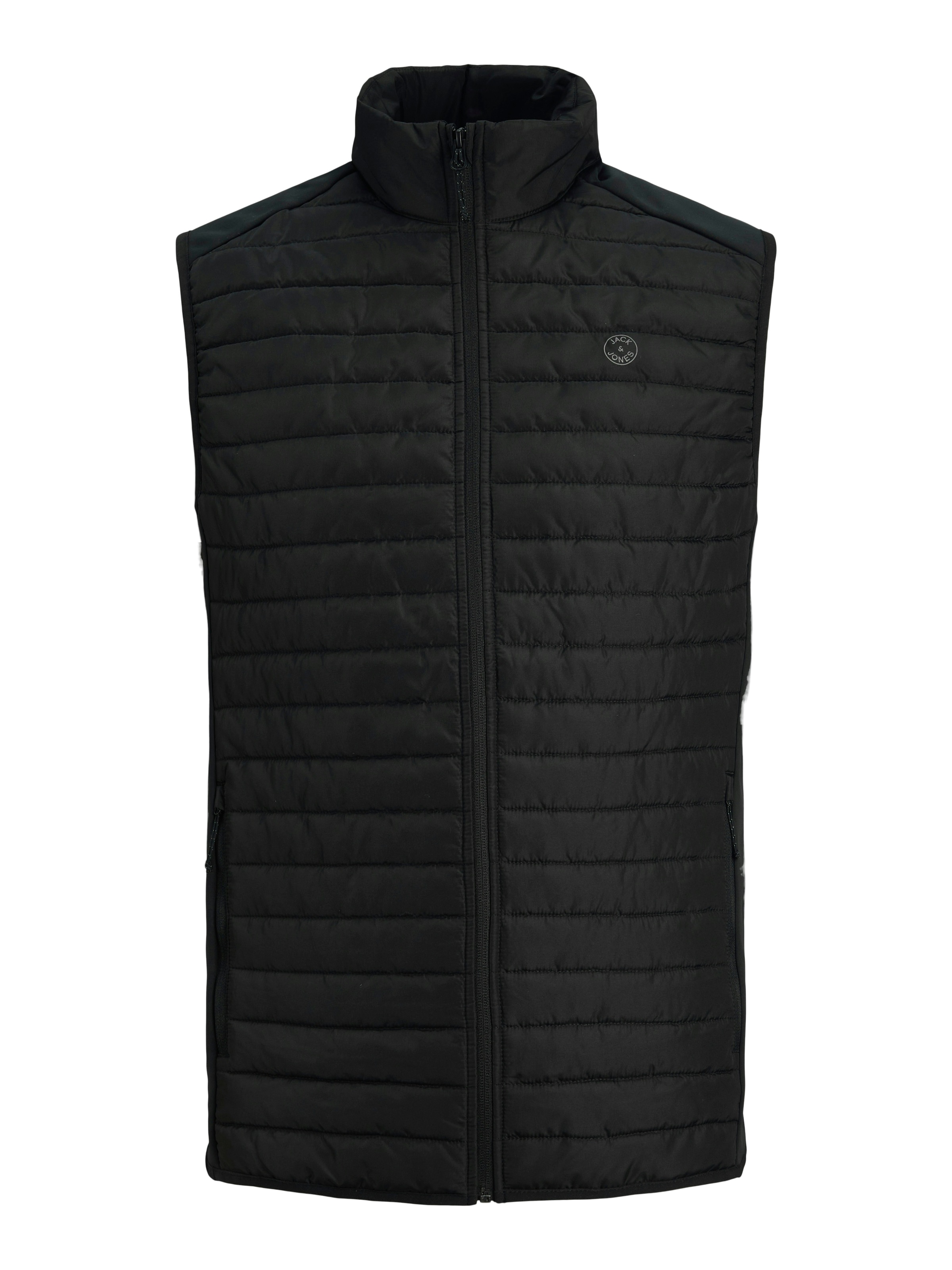 Jack & Jones Steppweste »JJEMULTI mit Logoprint, hohem Kragen und Eingrifftaschen«, normal, Polyester, ohne Kapuze
