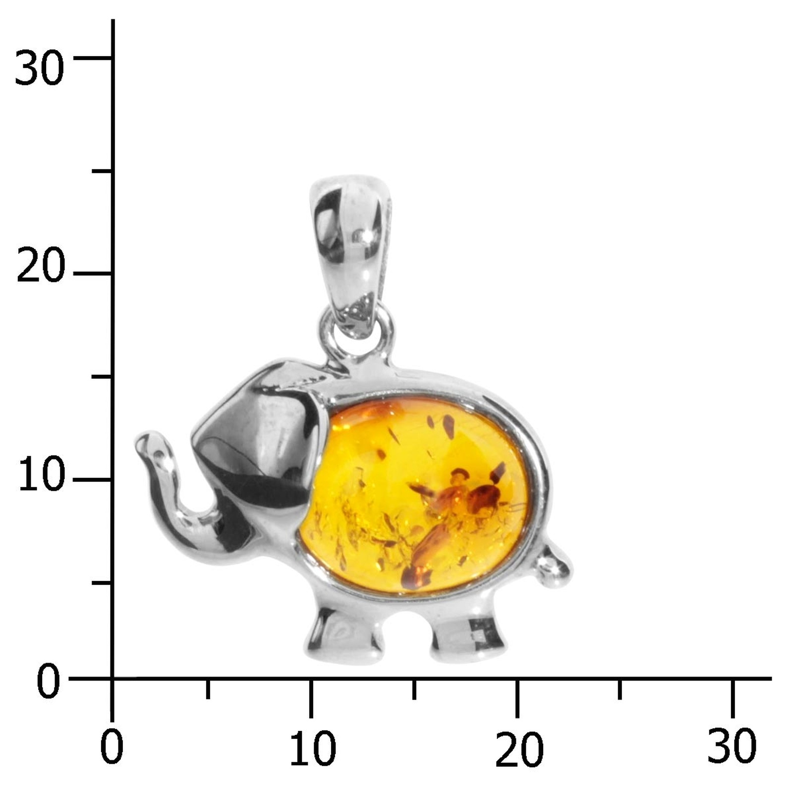 OSTSEE-SCHMUCK Kettenanhänger »- Elefant - Silber 925/000 - Bernstein«