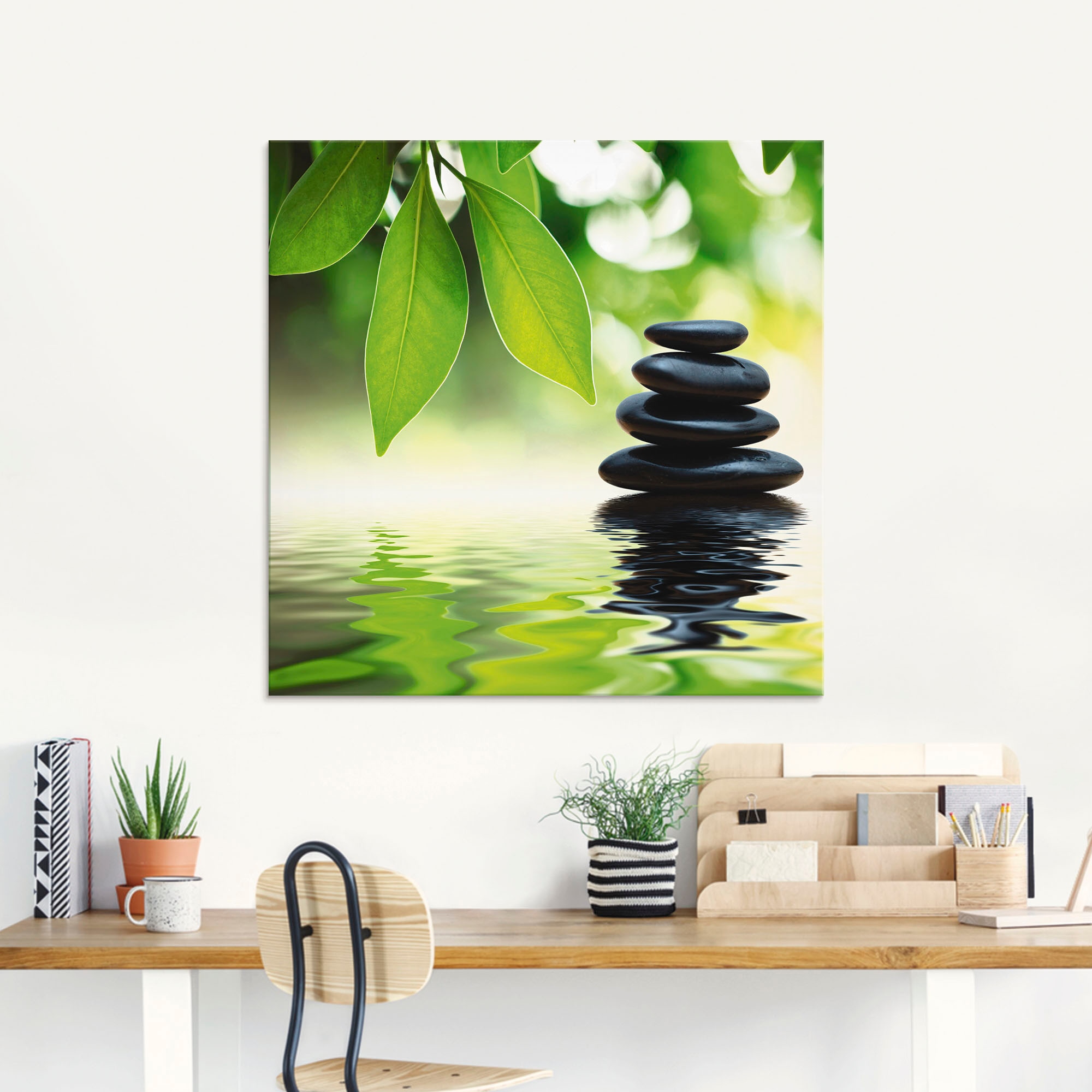 Artland Glasbild »Zen Steinpyramide auf Wasseroberfläche«, Zen, (1 St.), in verschiedenen  Größen bestellen im OTTO Online Shop