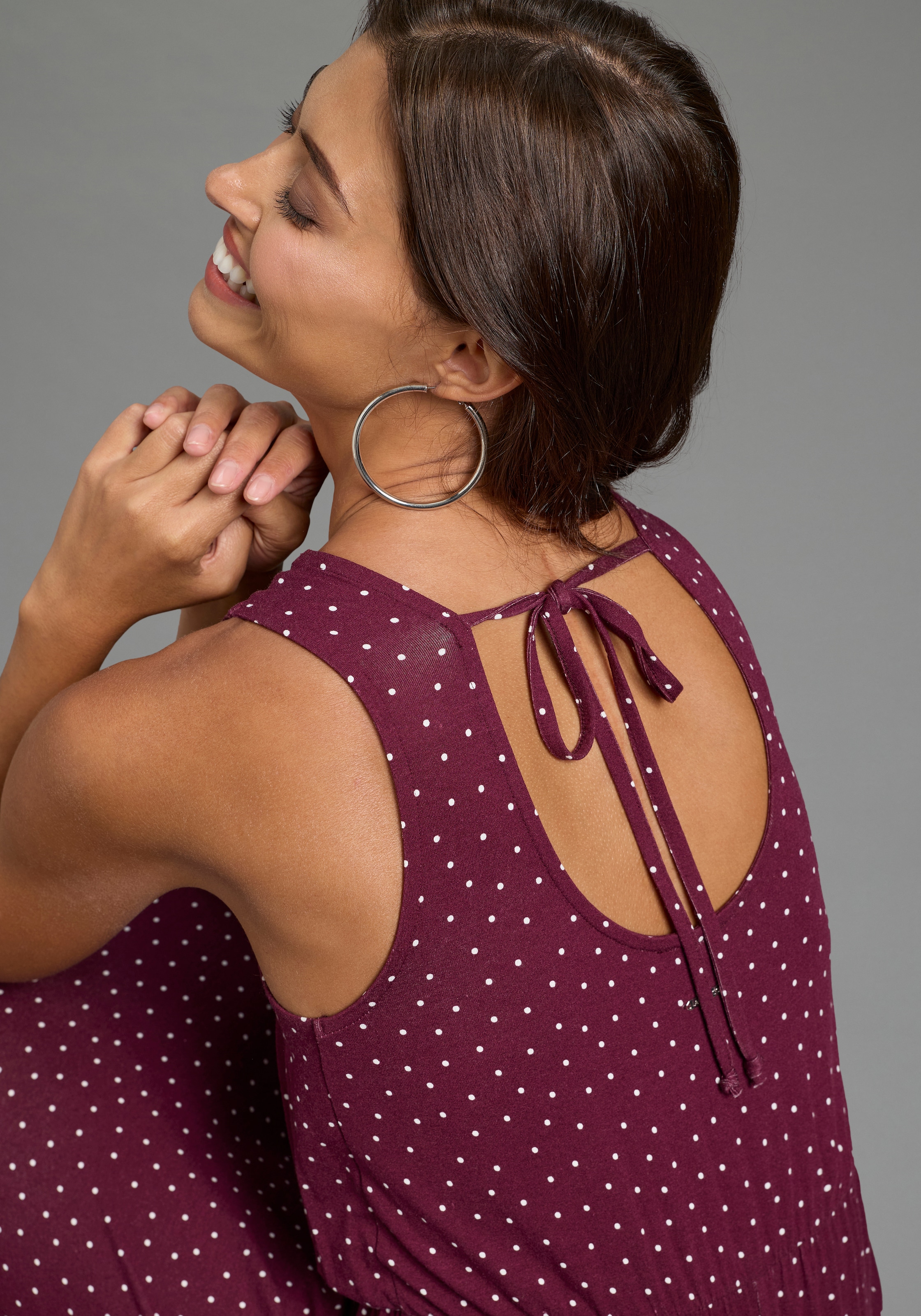 Laura Scott Sommerkleid bodennah geschnitten, aus Single Jersey, geblümt oder gepunktet