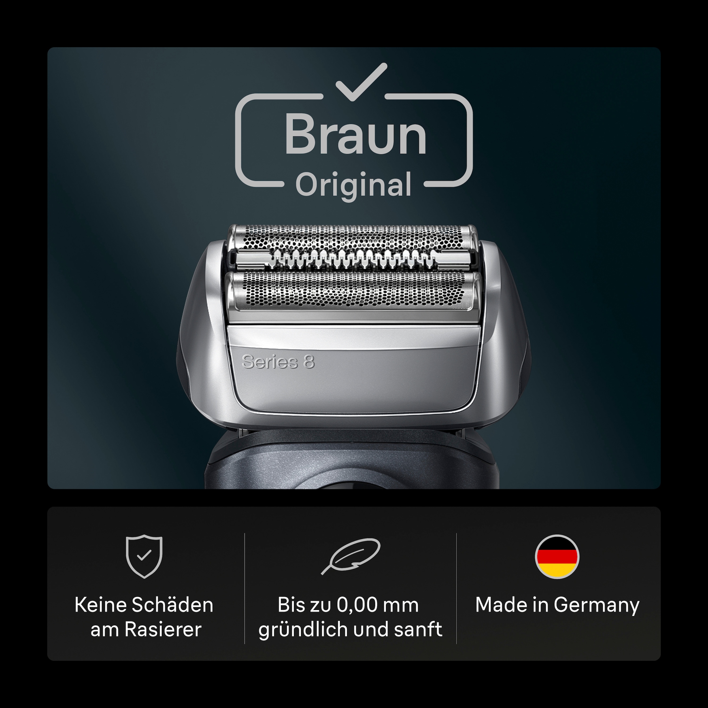Braun Ersatzscherkopf »Series 8 83M«, Kompatibel mit allen Series 8 Rasierern, ORIGINAL vom Hersteller