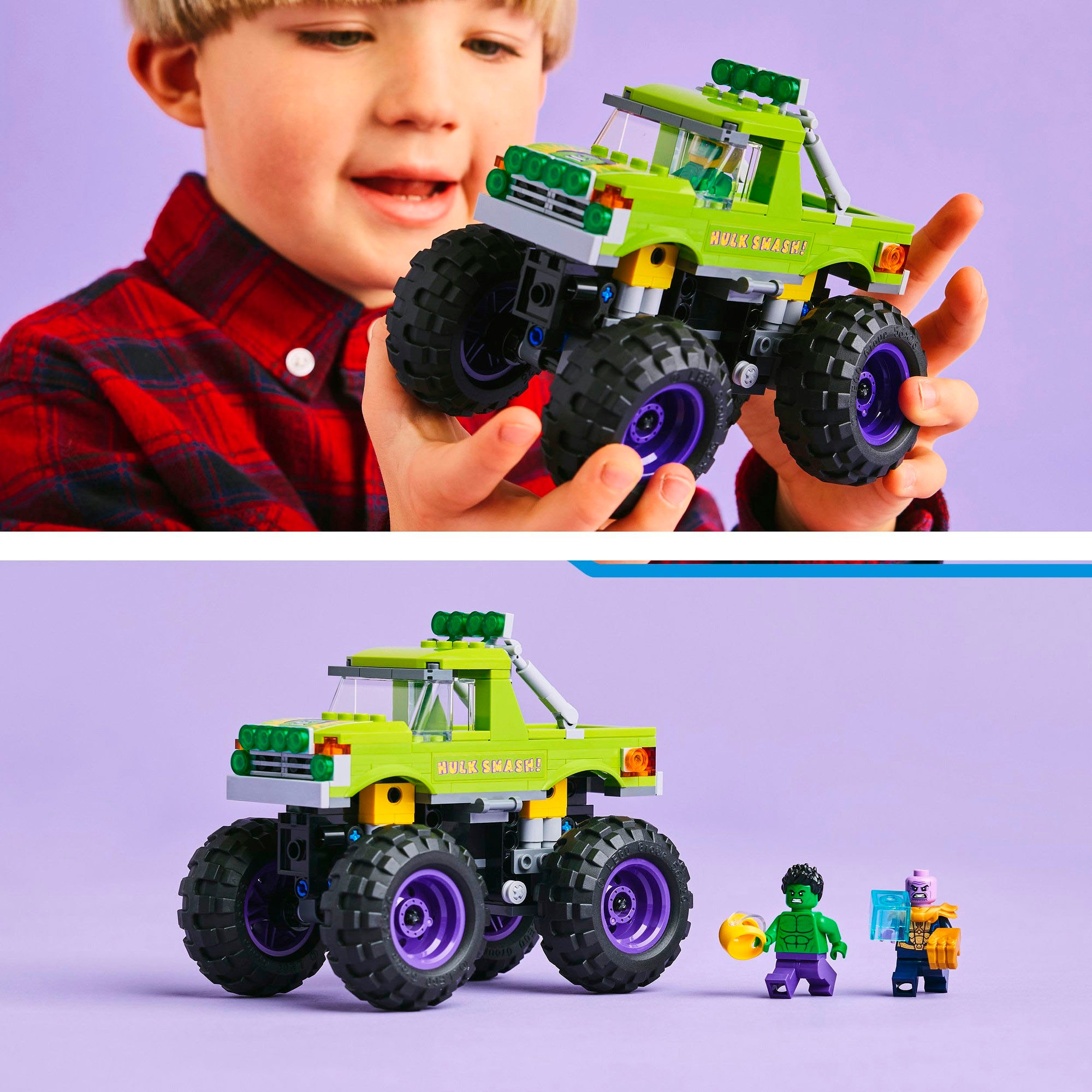 LEGO® Konstruktionsspielsteine »Hulk-Truck vs. Thanos (76312), LEGO Super Heroes«, (229 St.), Made in Europe