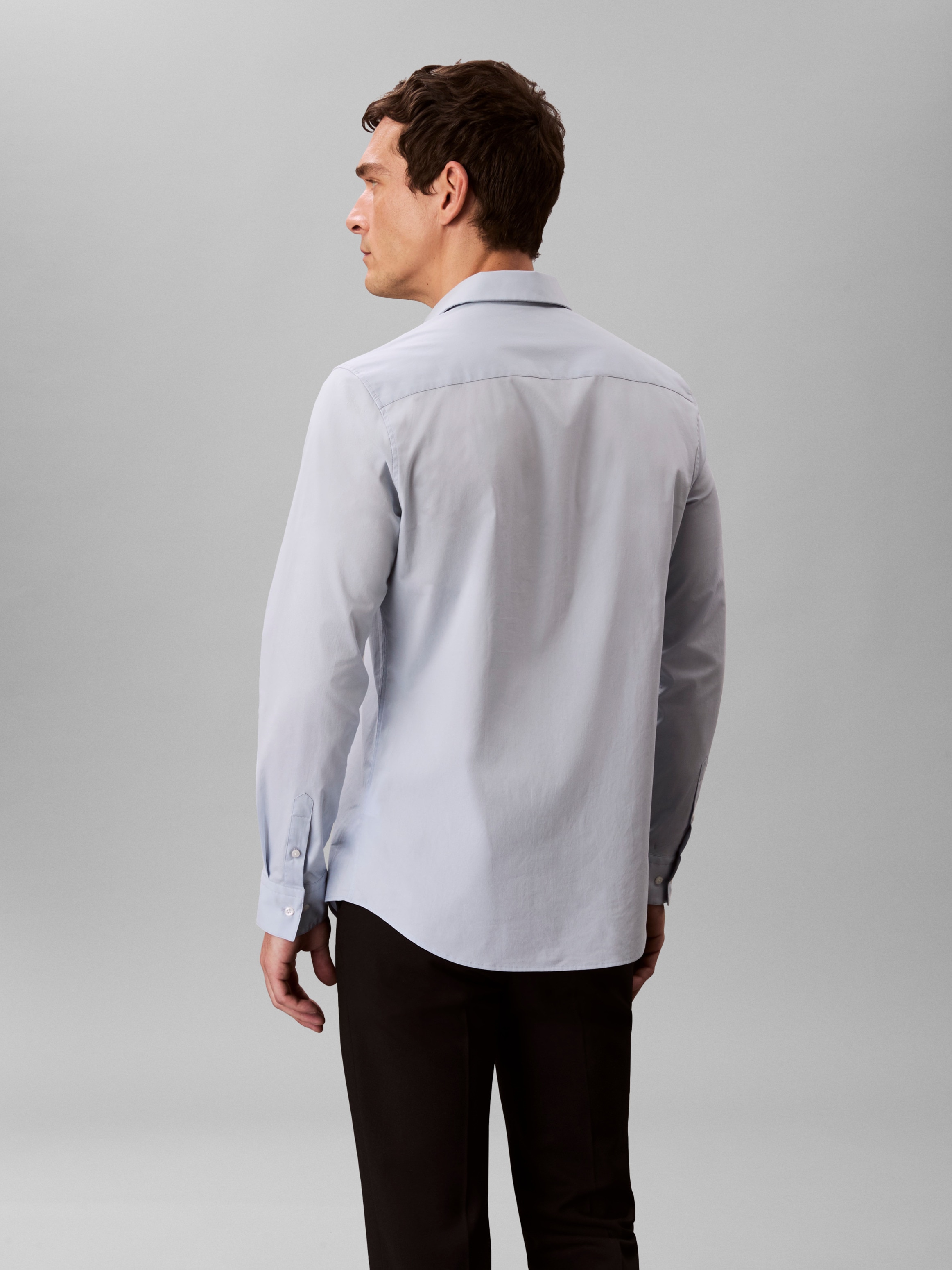 Calvin Klein Langarmhemd »LONG SLEEVE SOLID STRETCH SLIM SHIRT«, slim fit, in Unifarbe
