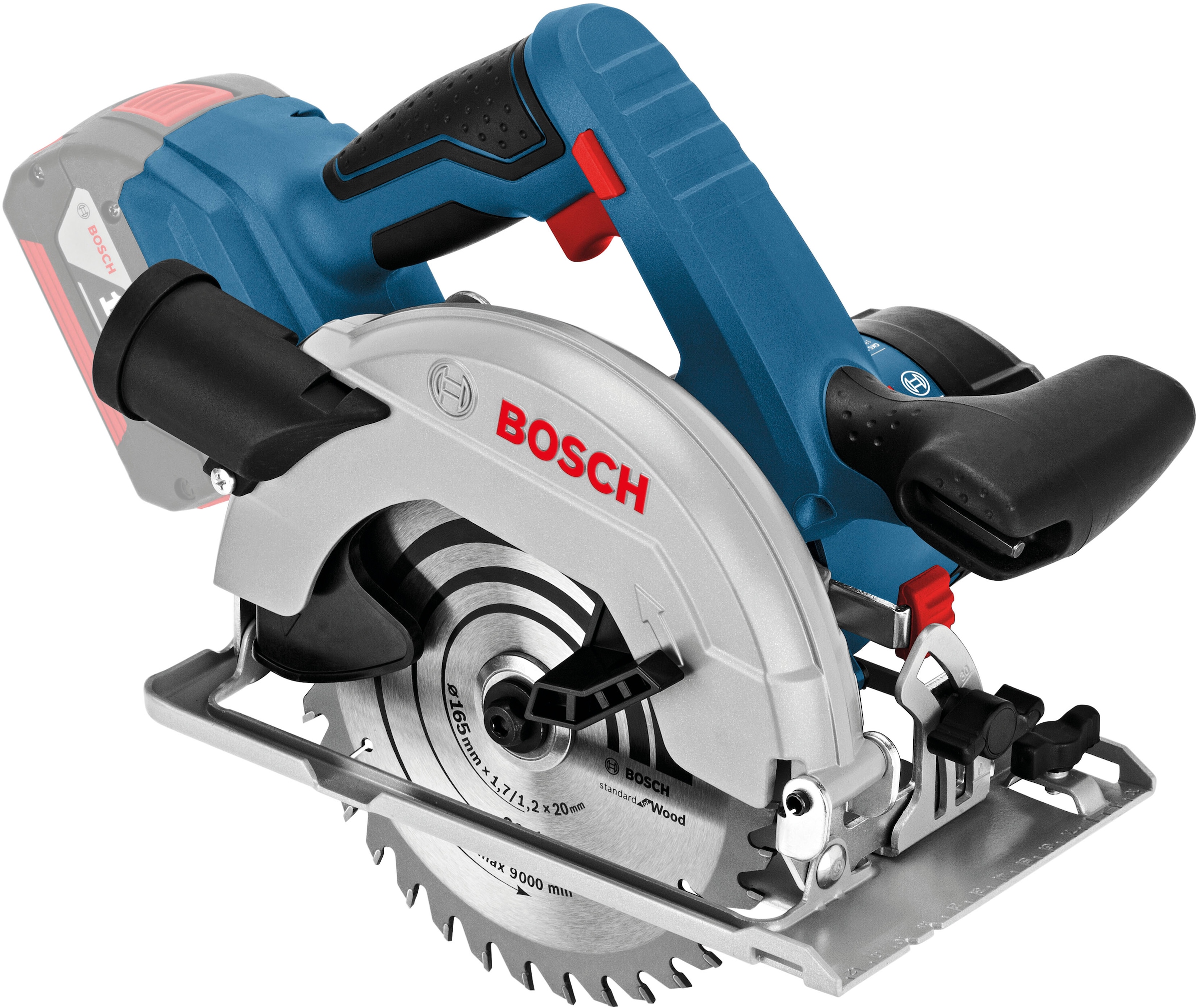 Bosch Professional Akku-Handkreissäge »»GKS 18V-57 G PROFESSIONAL«« Keine Selbstentladung, kein Memory-Effekt, lange Haltbarkeit