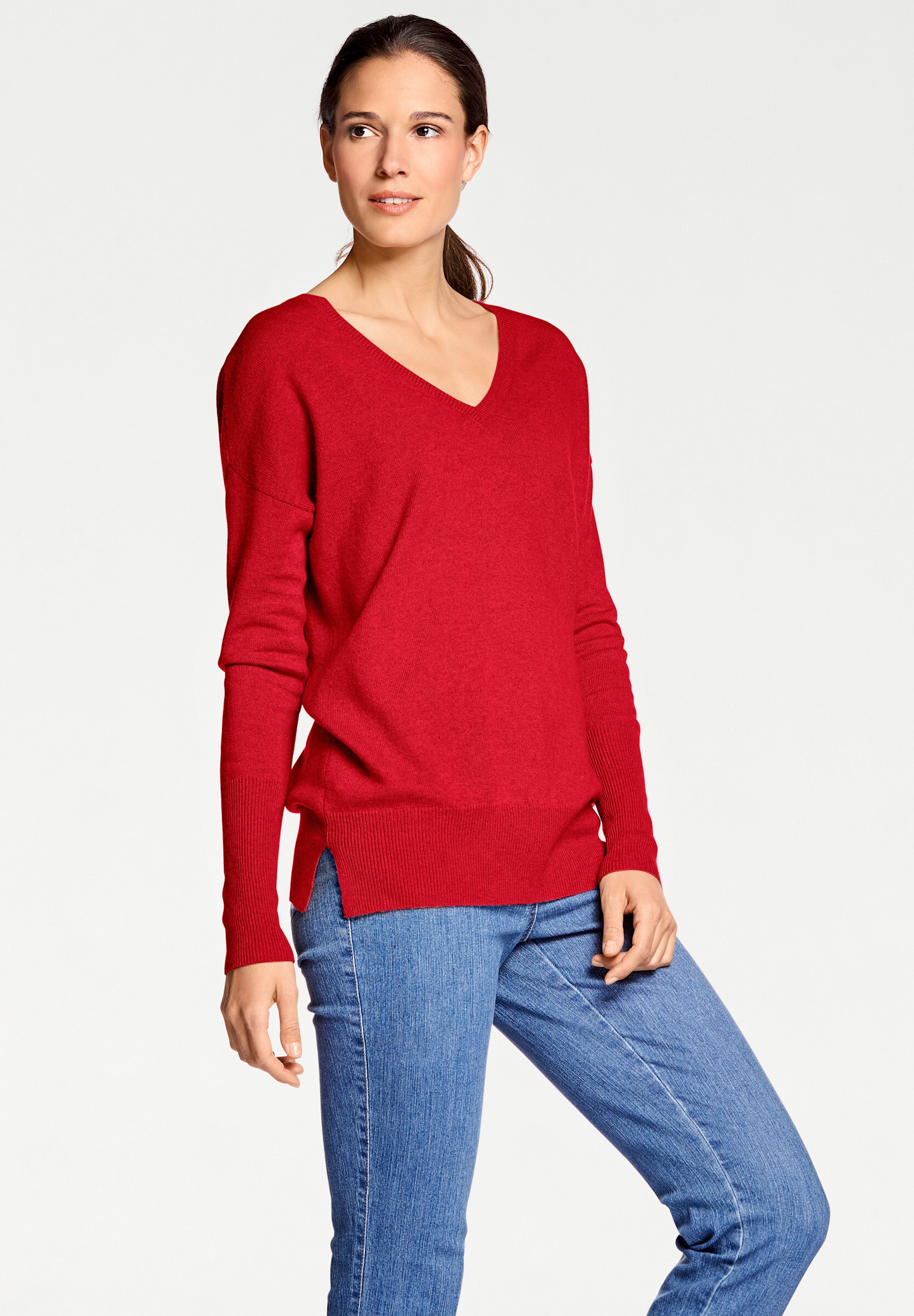 heine Longpullover »V-Pullover Kaschmirpullover mit V-Ausschnitt«