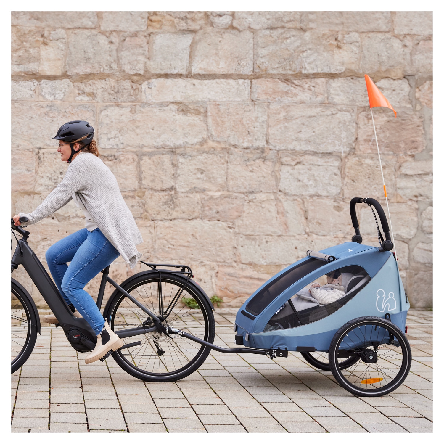 Hauck Fahrradkinderanhänger »2in1 Bike Trailer und Buggy Dryk Duo Plus, black«, für 2 Kinder; inklusive Deichsel