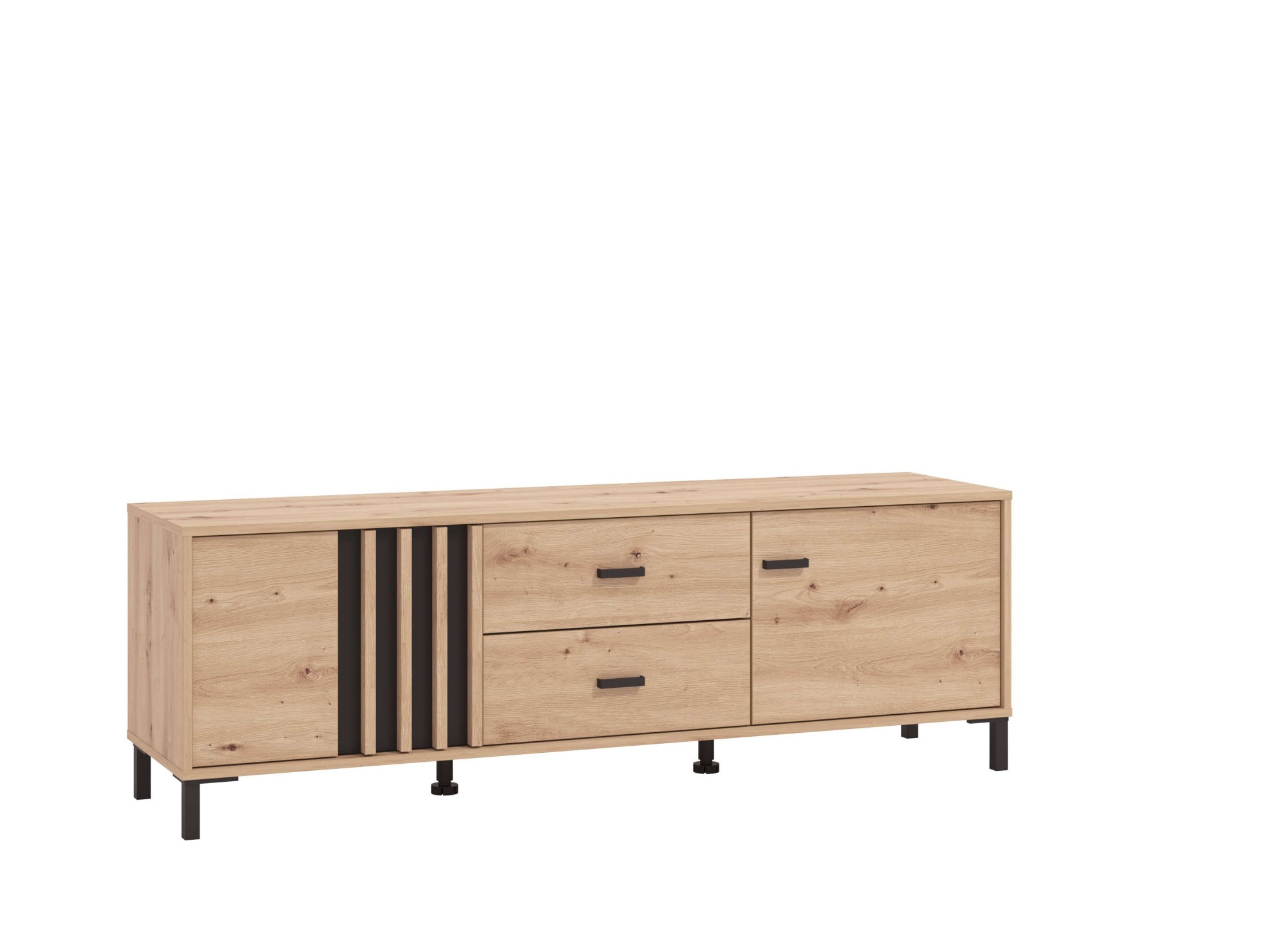 Home affaire Lowboard »LAVAL, TV-Board, TV-Kommode, TV-Schrank, TV-Unterschrank, TV-Möbel« Modernes Lowboard in Artisan-Dekor mit viel Stauraum, Lamellen-Optik