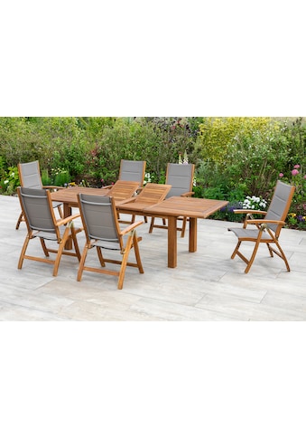 MERXX Garten-Essgruppe »Acapulco«, (7 tlg.), 6 Stühle mit ausziehbarem Tisch kaufen